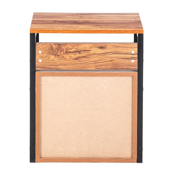 Royard Oaktree Nightstand with Drawer and Metal Frame Wooden Side End Table Modern Night Stand Bedside Table with Storage Shelf for Bedroom Living Room