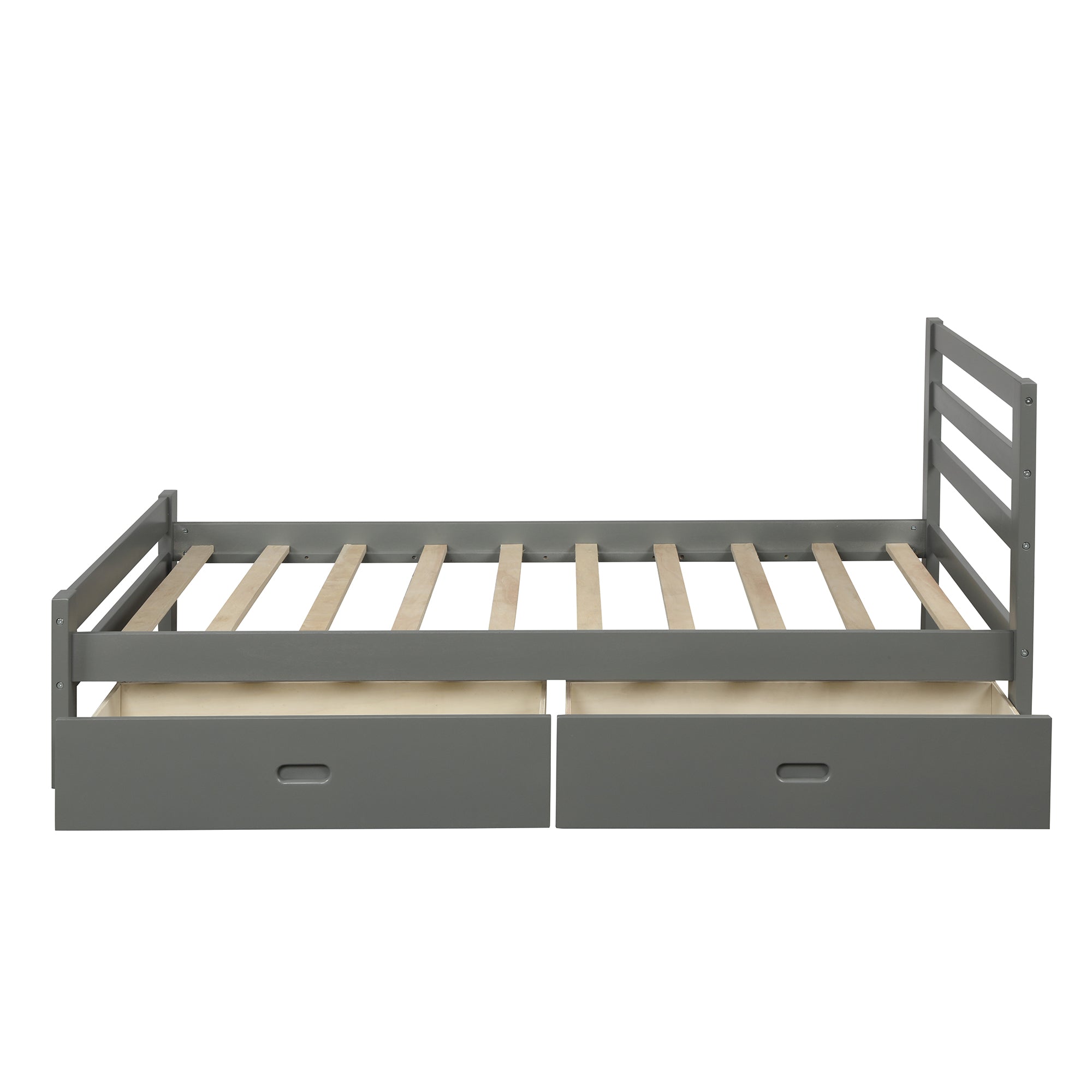 Royard Oaktree Platform Bed With Two Drawers Wood Bed Frame with Headboard and Slats, No Box Spring Needed