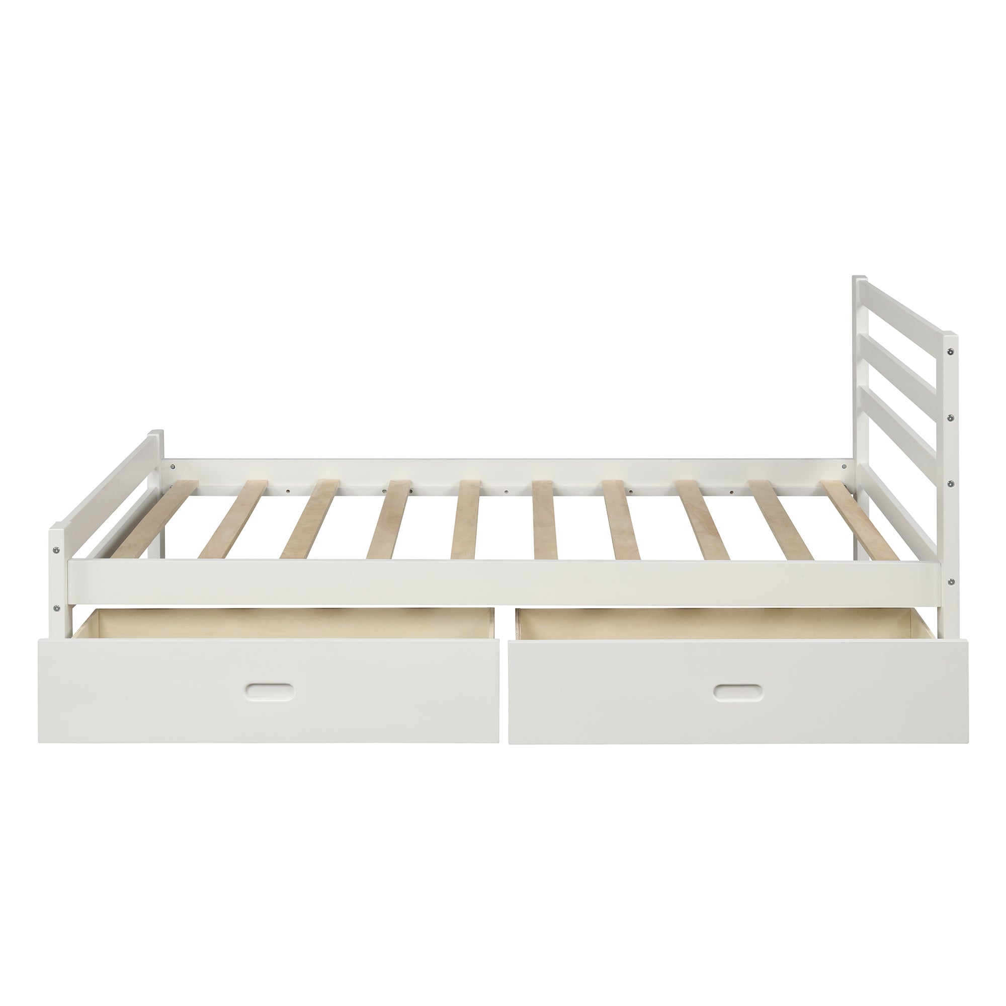 Royard Oaktree Platform Bed With Two Drawers Wood Bed Frame with Headboard and Slats, No Box Spring Needed