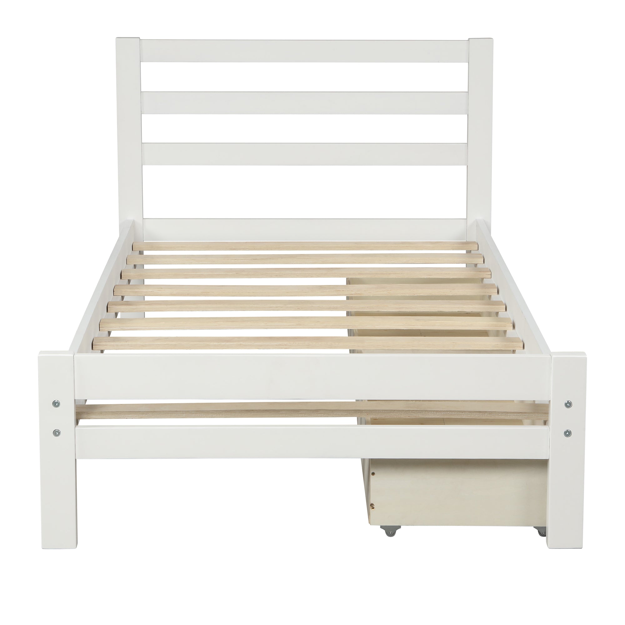 Royard Oaktree Platform Bed With Two Drawers Wood Bed Frame with Headboard and Slats, No Box Spring Needed