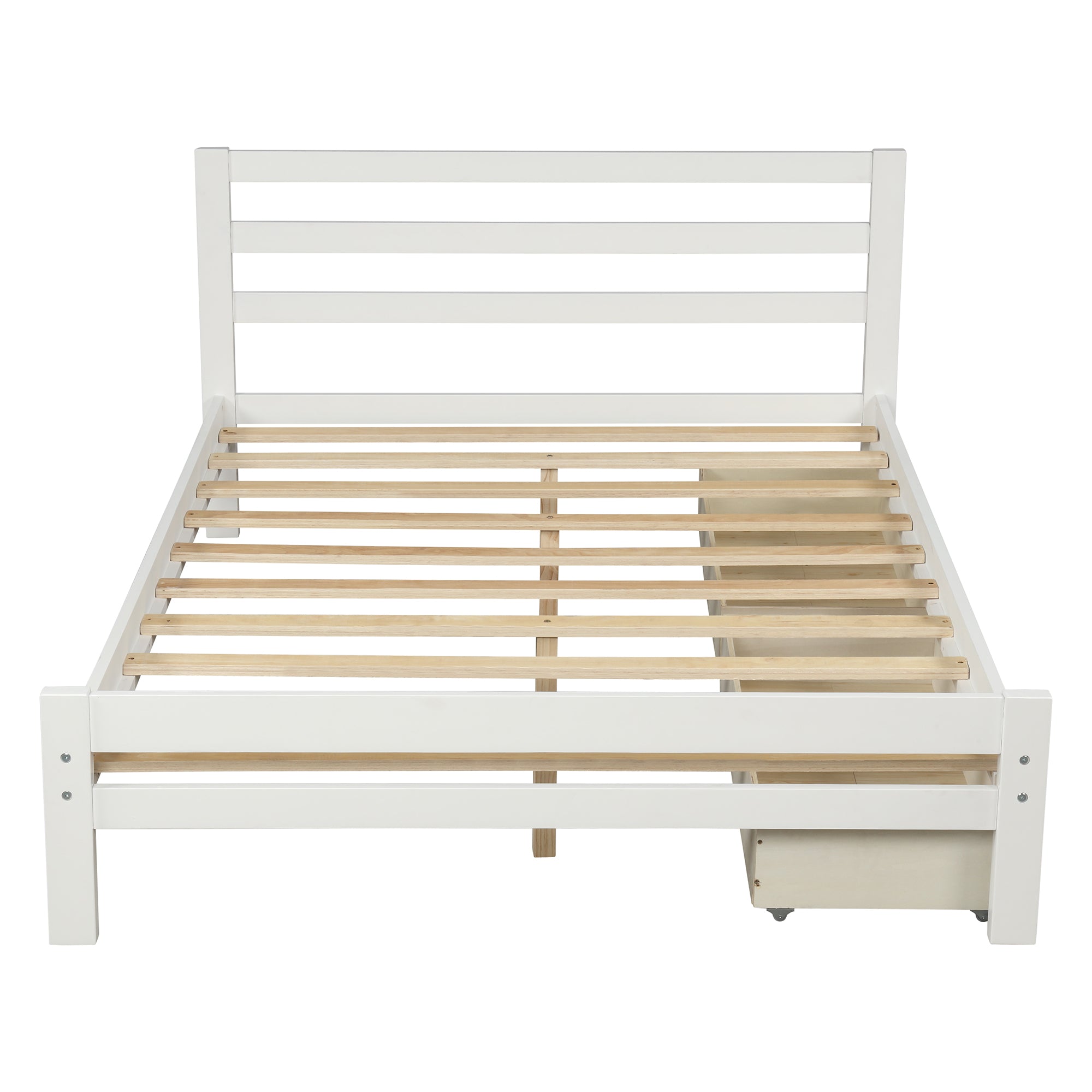 Royard Oaktree Platform Bed With Two Drawers Wood Bed Frame with Headboard and Slats, No Box Spring Needed