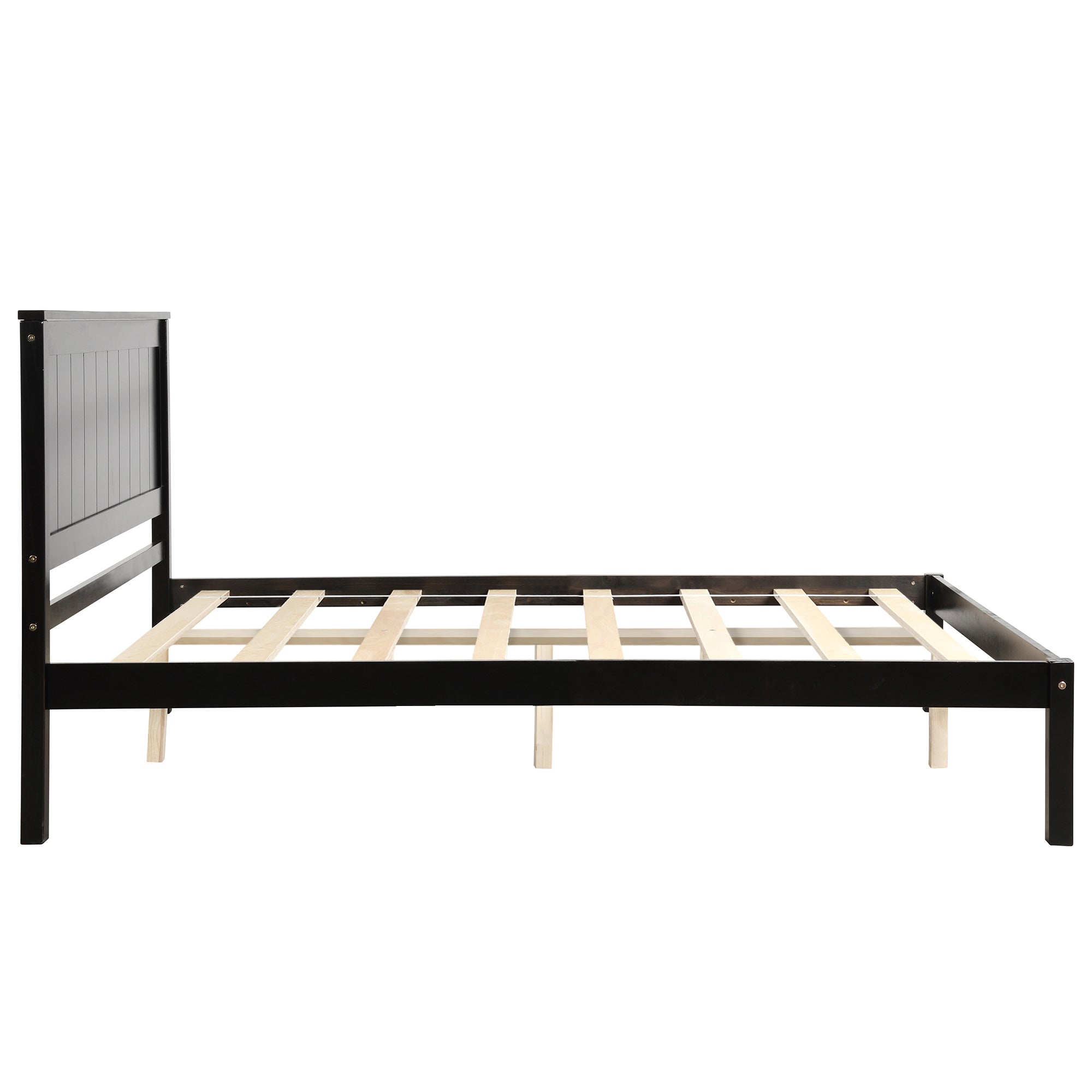 Royard Oaktree Platform Bed Frame with Headboard, Wood Slat Support, No Box Spring Needed, Full, Espresso