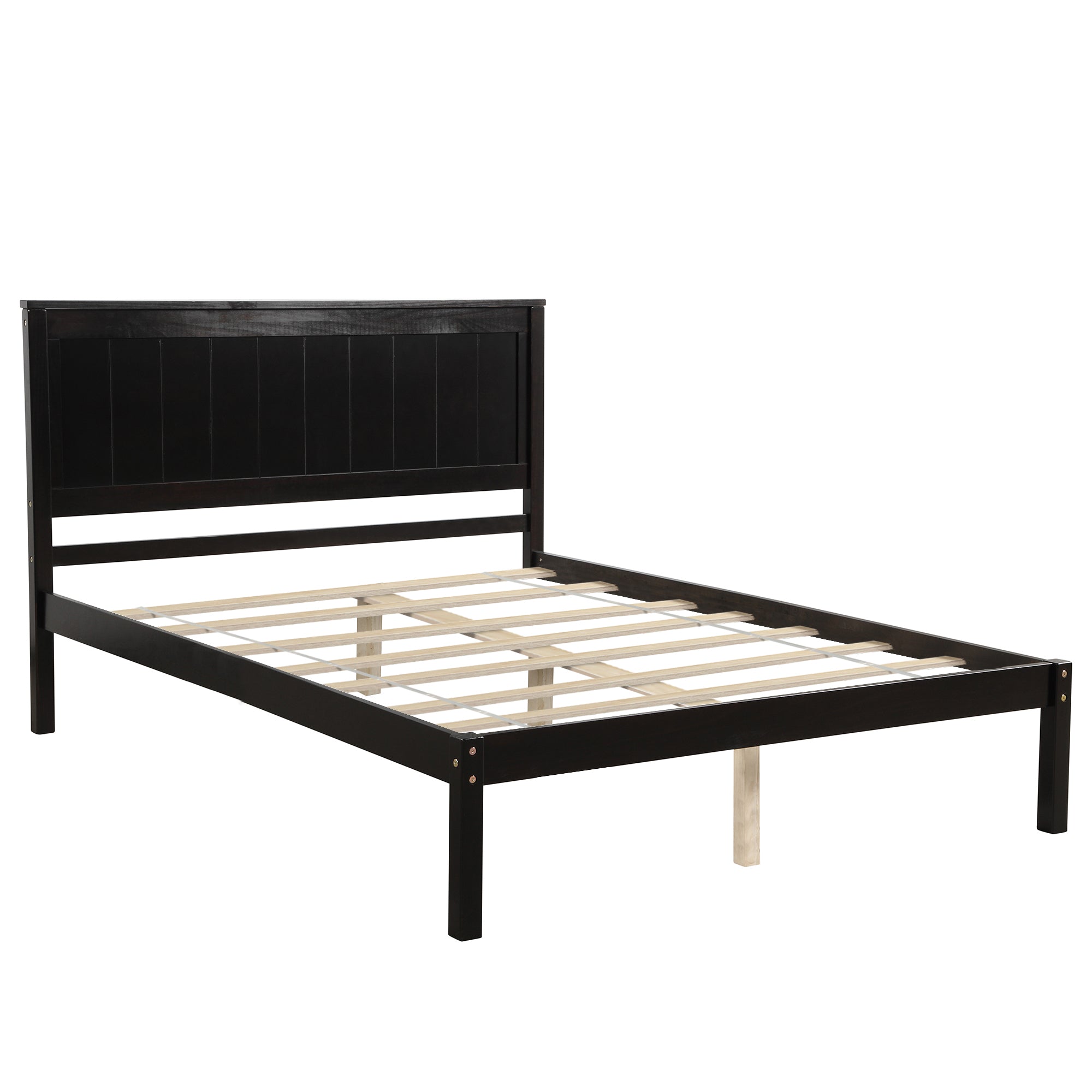 Royard Oaktree Platform Bed Frame with Headboard, Wood Slat Support, No Box Spring Needed, Full, Espresso