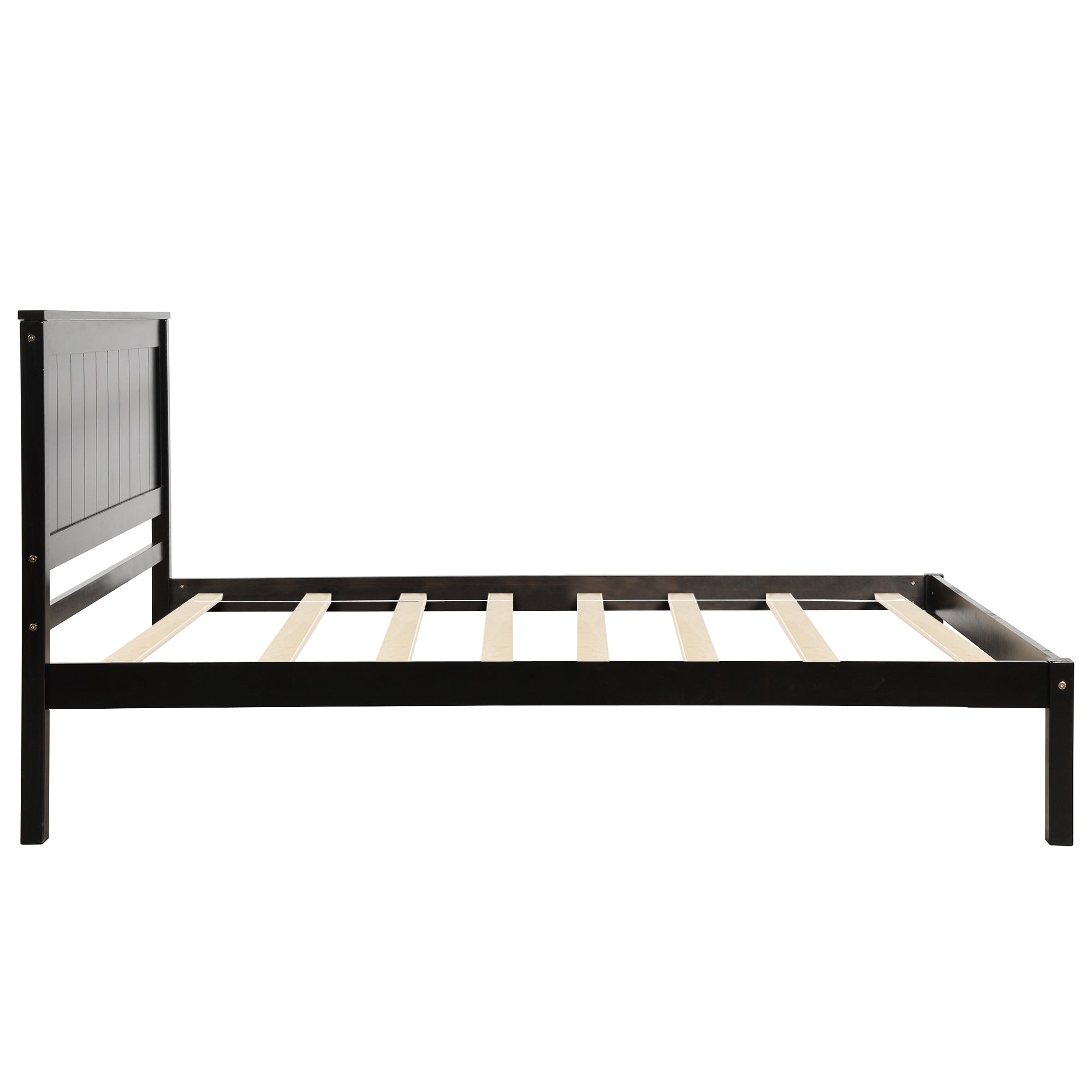 Royard Oaktree Platform Bed Frame with Headboard, Wood Slat Support, No Box Spring Needed, Espresso