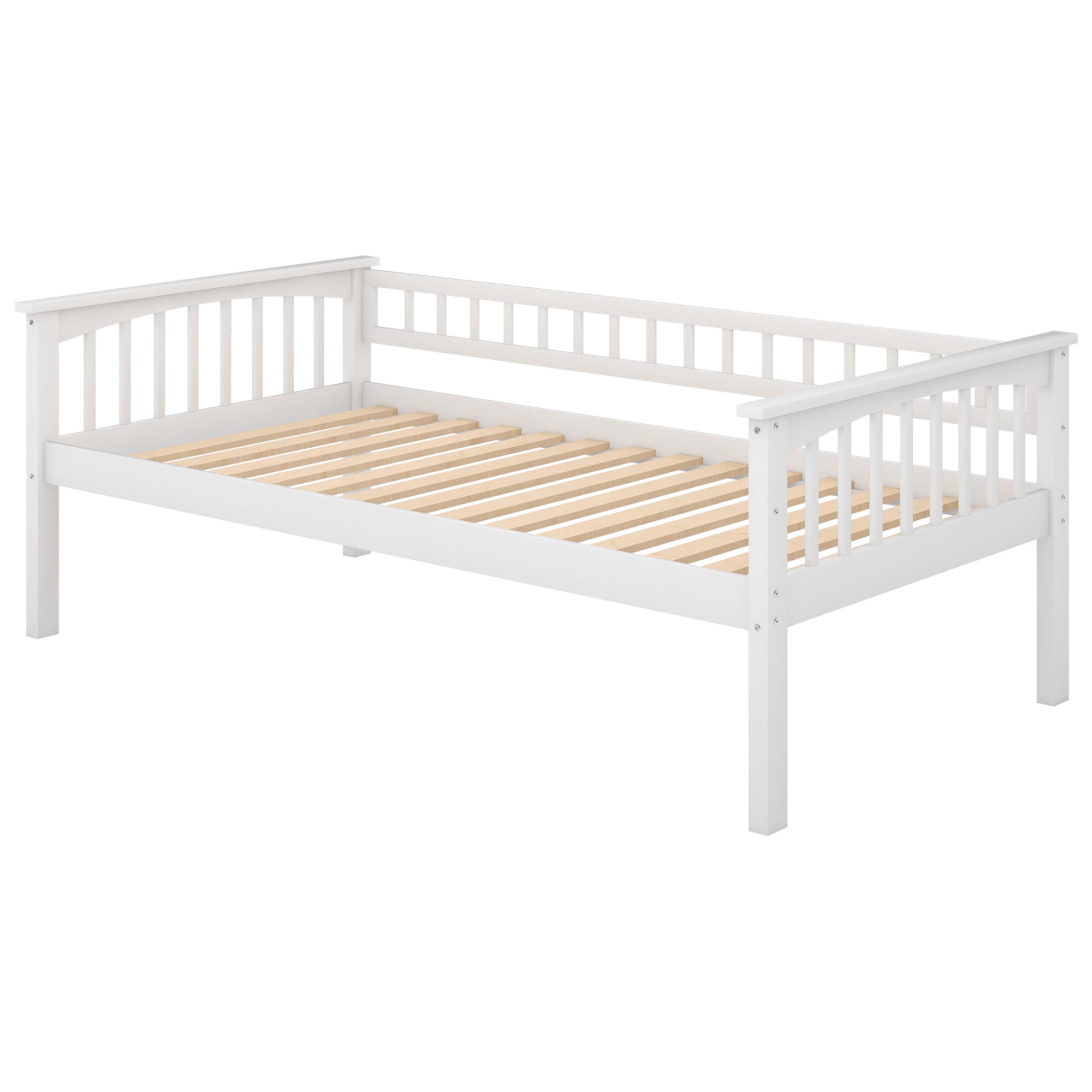 Royard Oaktree Bunk Bed with Storage Drawers and Built-in Ladder, Wood Bunk Bed Frame with Fence Style Guardrails and Headboard, Can Be Divided Into 2 Separate Platform Beds