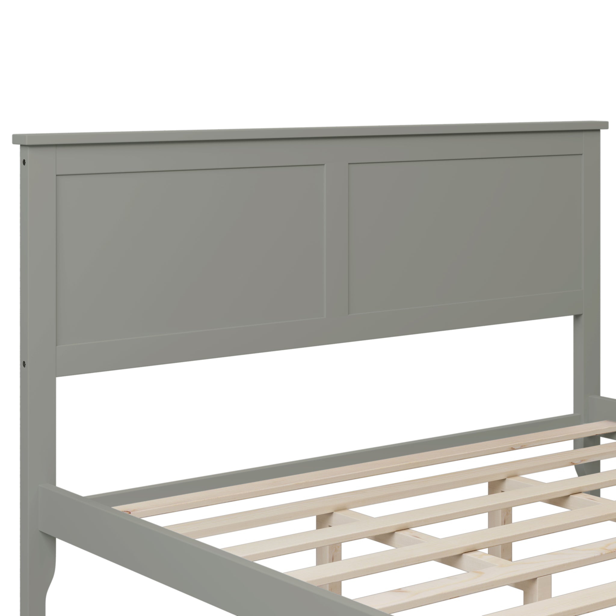 Royard Oaktree Wood Platform Bed with Headboard Modern Bed Frame with Slats, No Box Spring Needed