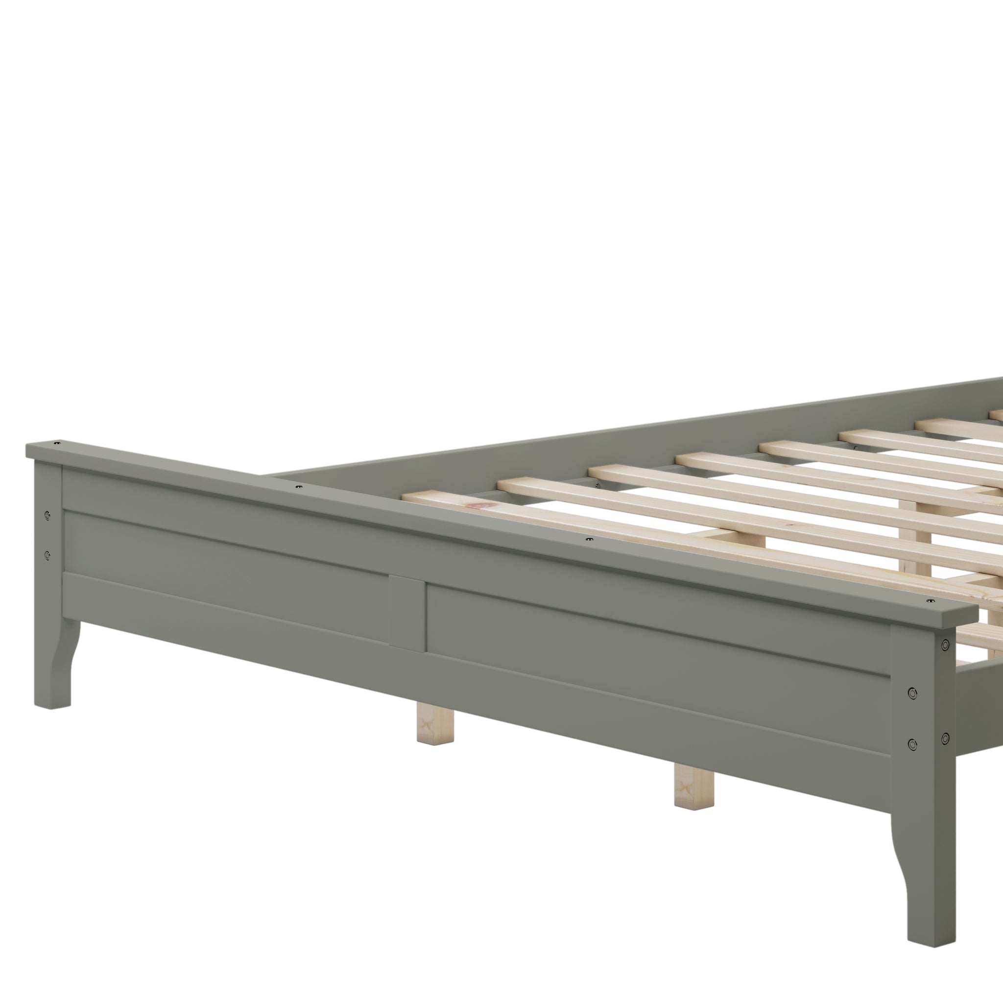 Royard Oaktree Wood Platform Bed with Headboard Modern Bed Frame with Slats, No Box Spring Needed