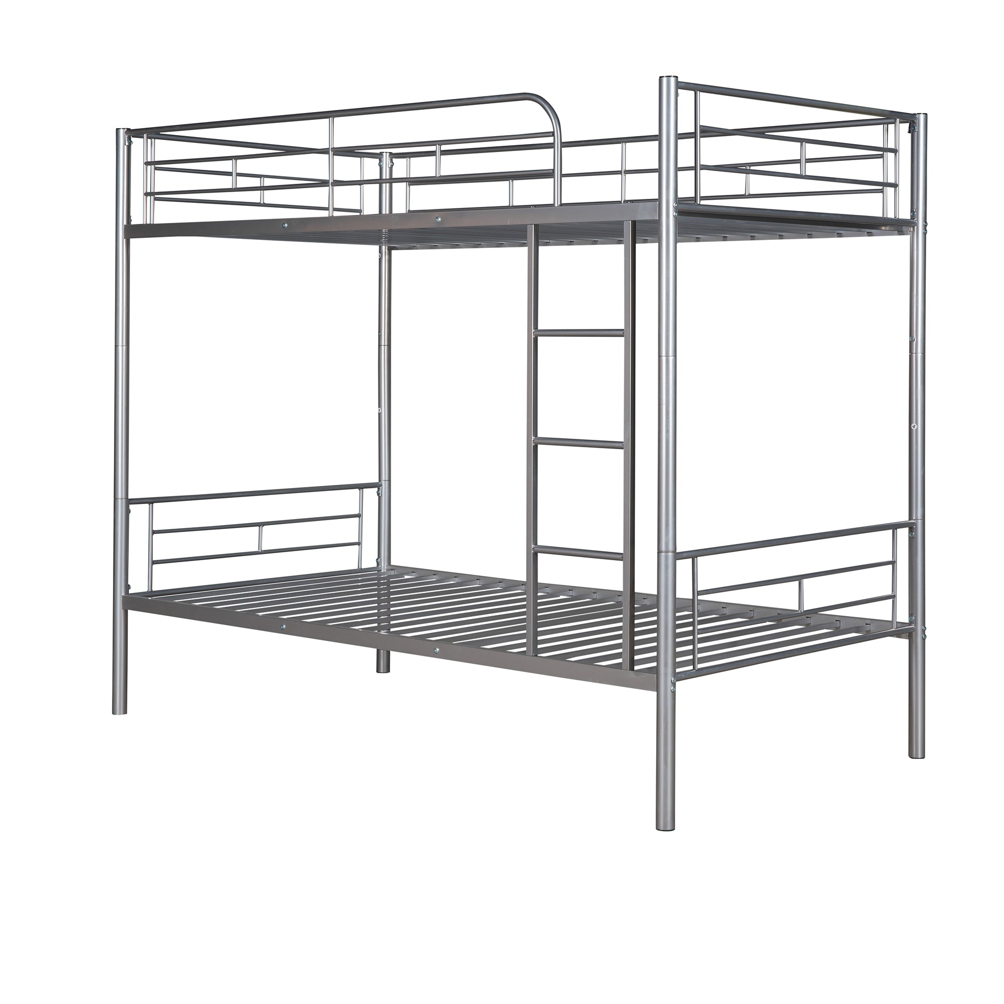 Royard Oaktree Twin Over Twin Metal Bunk Bed with Ladder and Guardrails Modern Bunk Bed Frame with Headboard and Footboard, Metal Slats, No Box Spring Needed