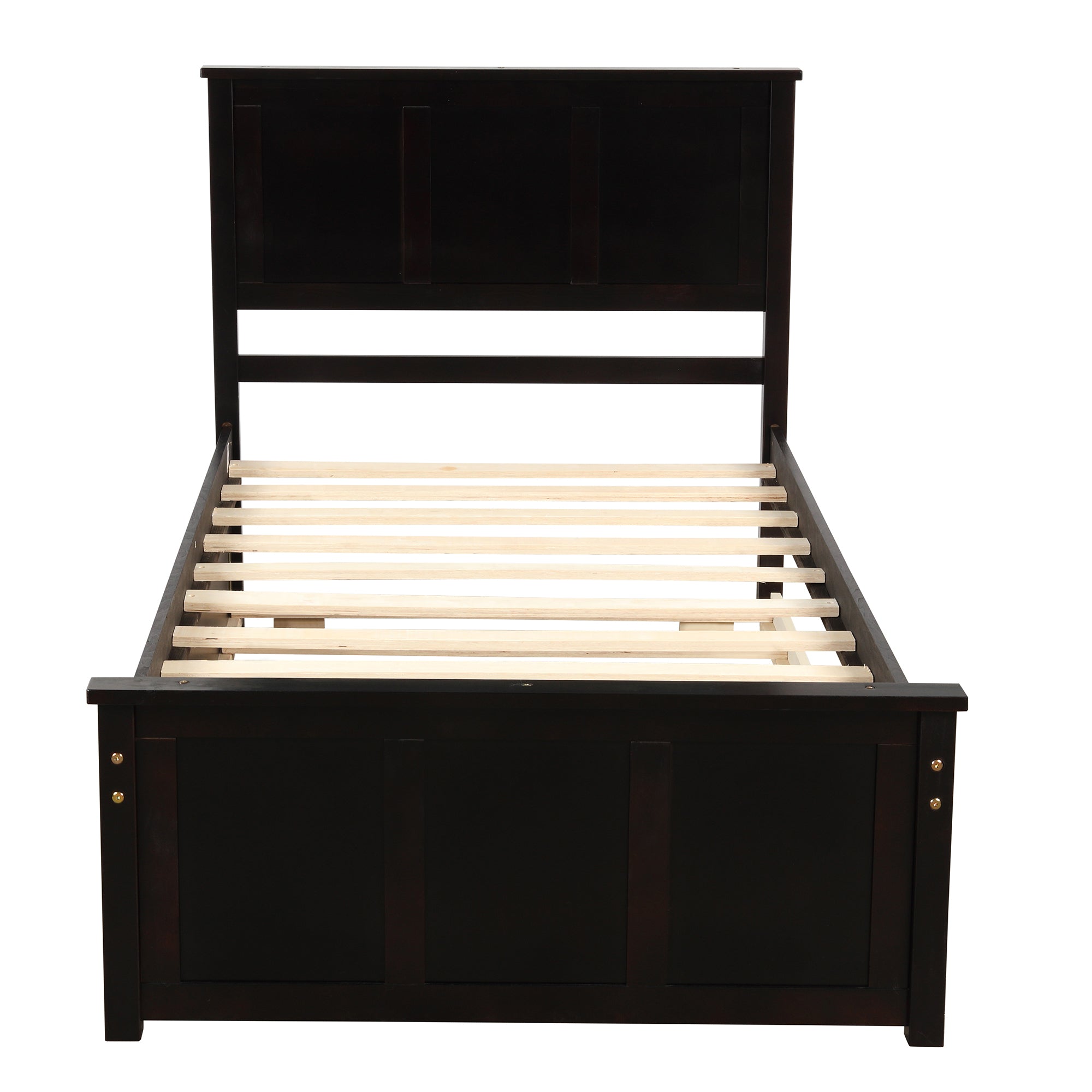 Royard Oaktree Twin Size Platform Storage Bed Wood Bed Frame with Headboard and 2 Drawers