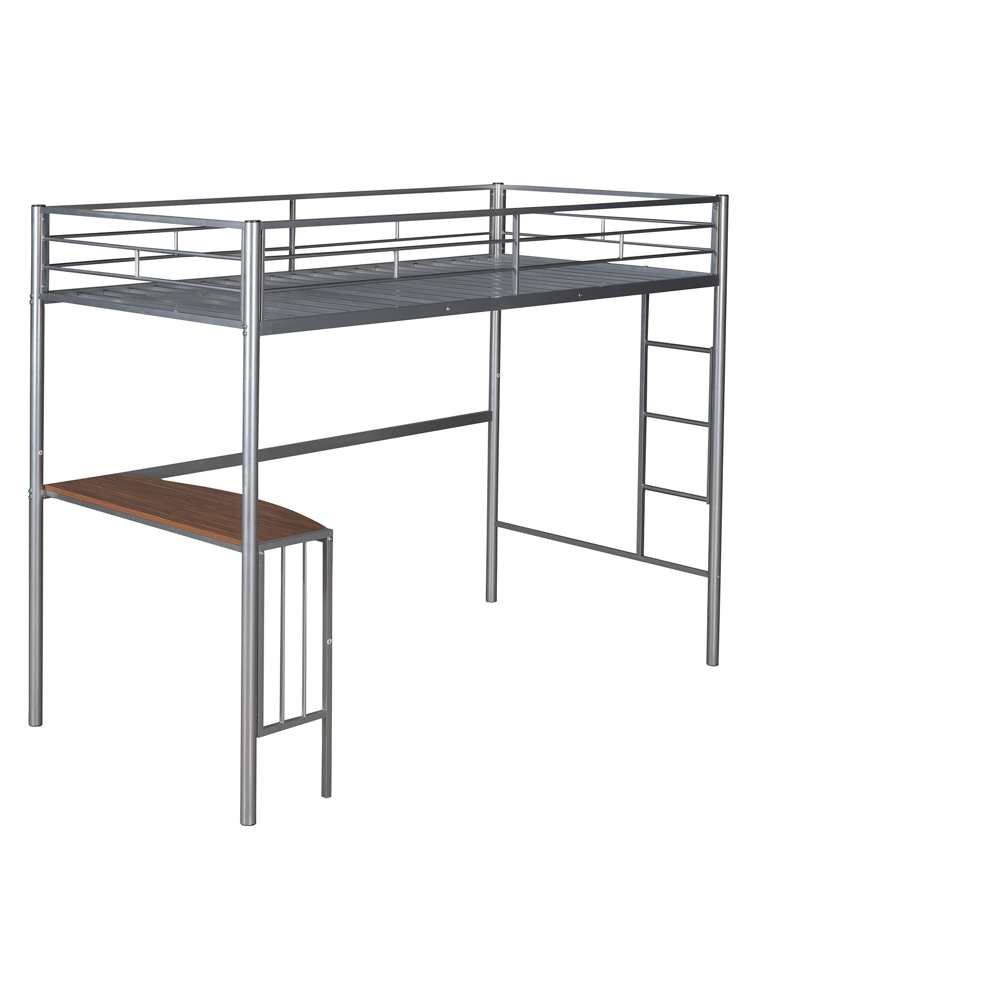 Royard Oaktree Twin Over Full Metal Bunk Bed with Built-in Desk, Can Be Converted Into A Twin Loft Bed and Stand-Alone Platform Bed