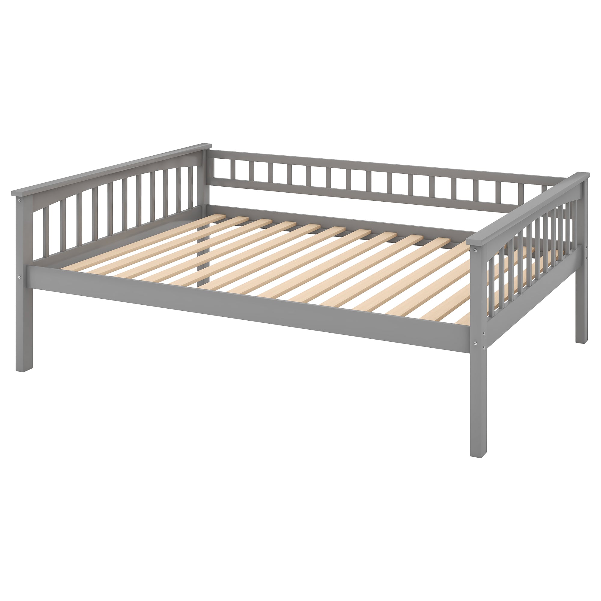 Royard Oaktree Bunk Bed with Storage Drawers and Built-in Ladder, Wood Bunk Bed Frame with Fence Style Guardrails and Headboard, Can Be Divided Into 2 Separate Platform Beds