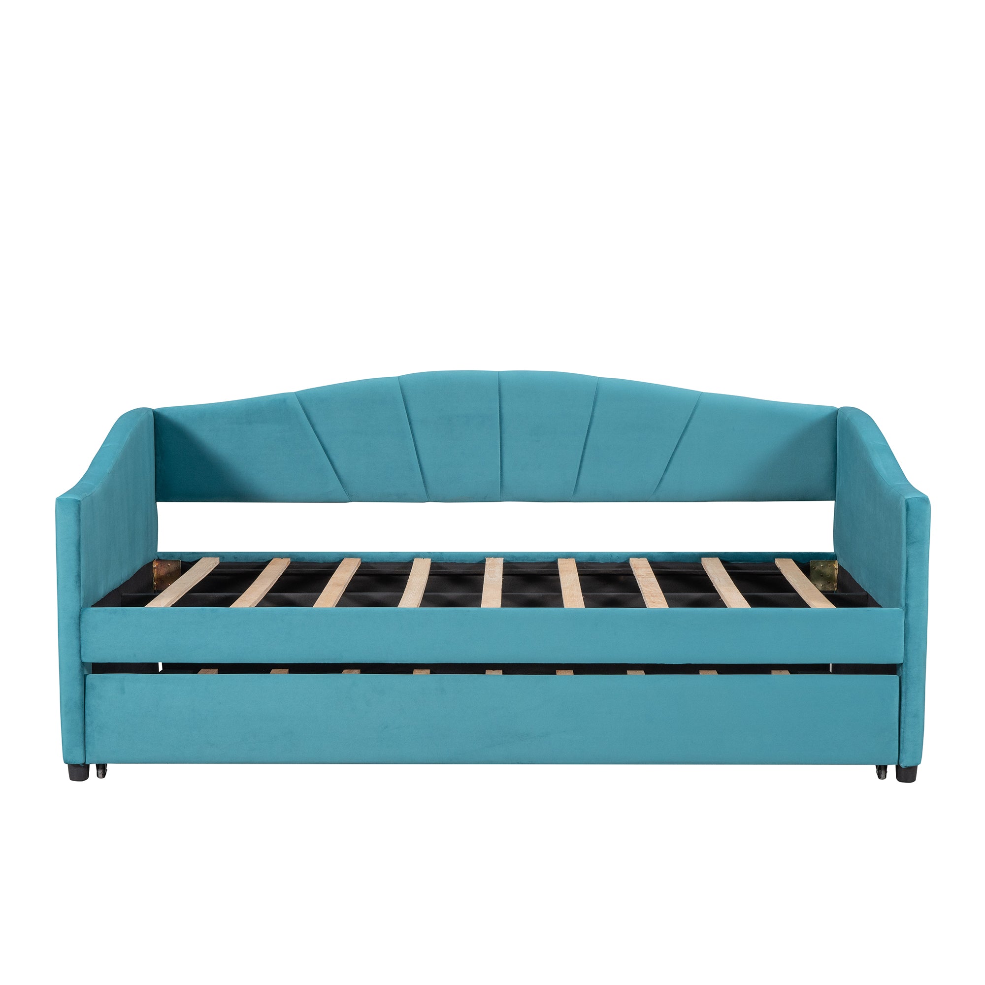 Royard Oaktree Upholstered Daybed with Modern Velvet Sofa Bed with Wood Slat for Living Room Bedroom, No Box Spring Needed