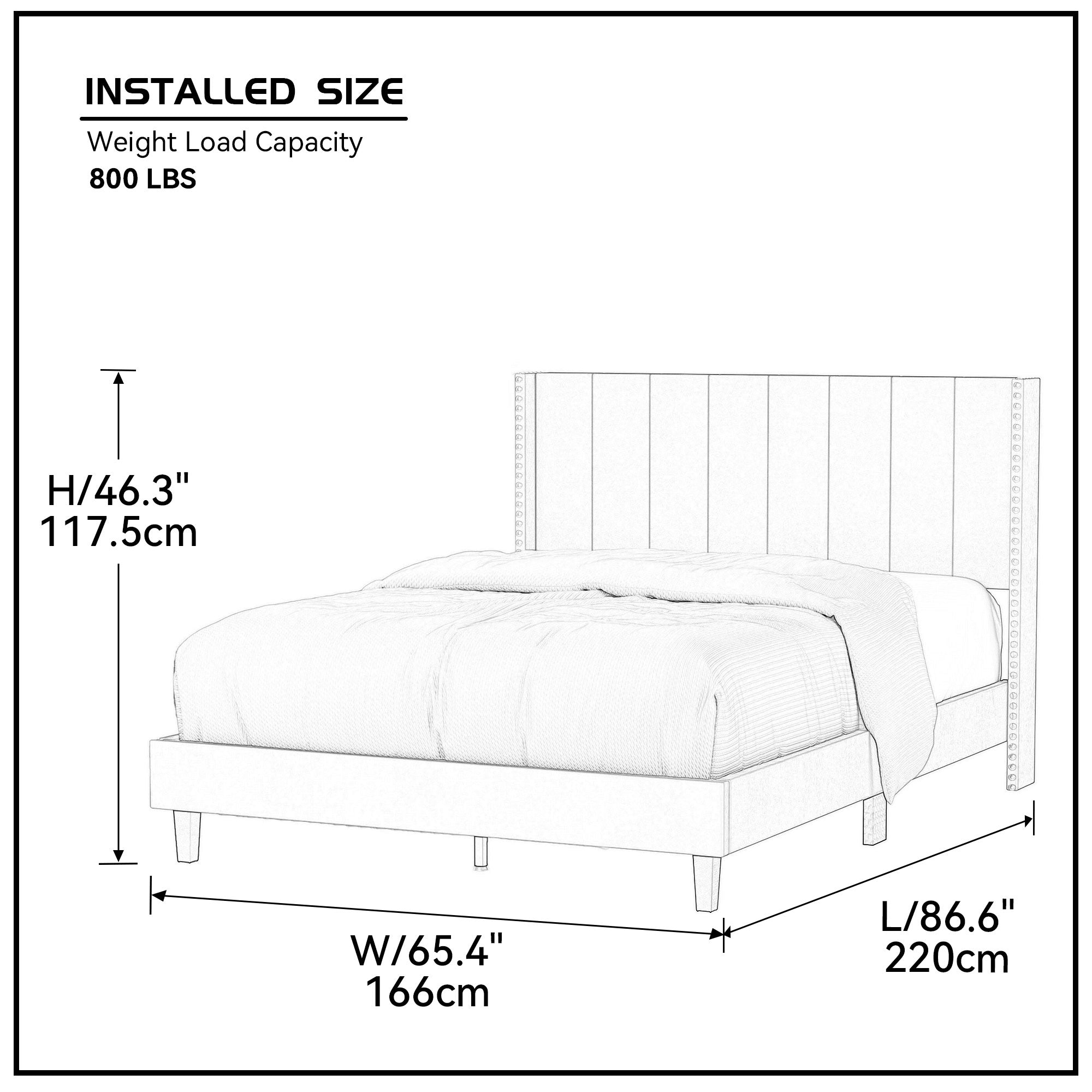 Queen Size Tufted Upholstered Bed Frame Low Profile Velvet Bed Frame Platform with Raised Wingback Headboard/No Box Spring Required/Wood Slat Support