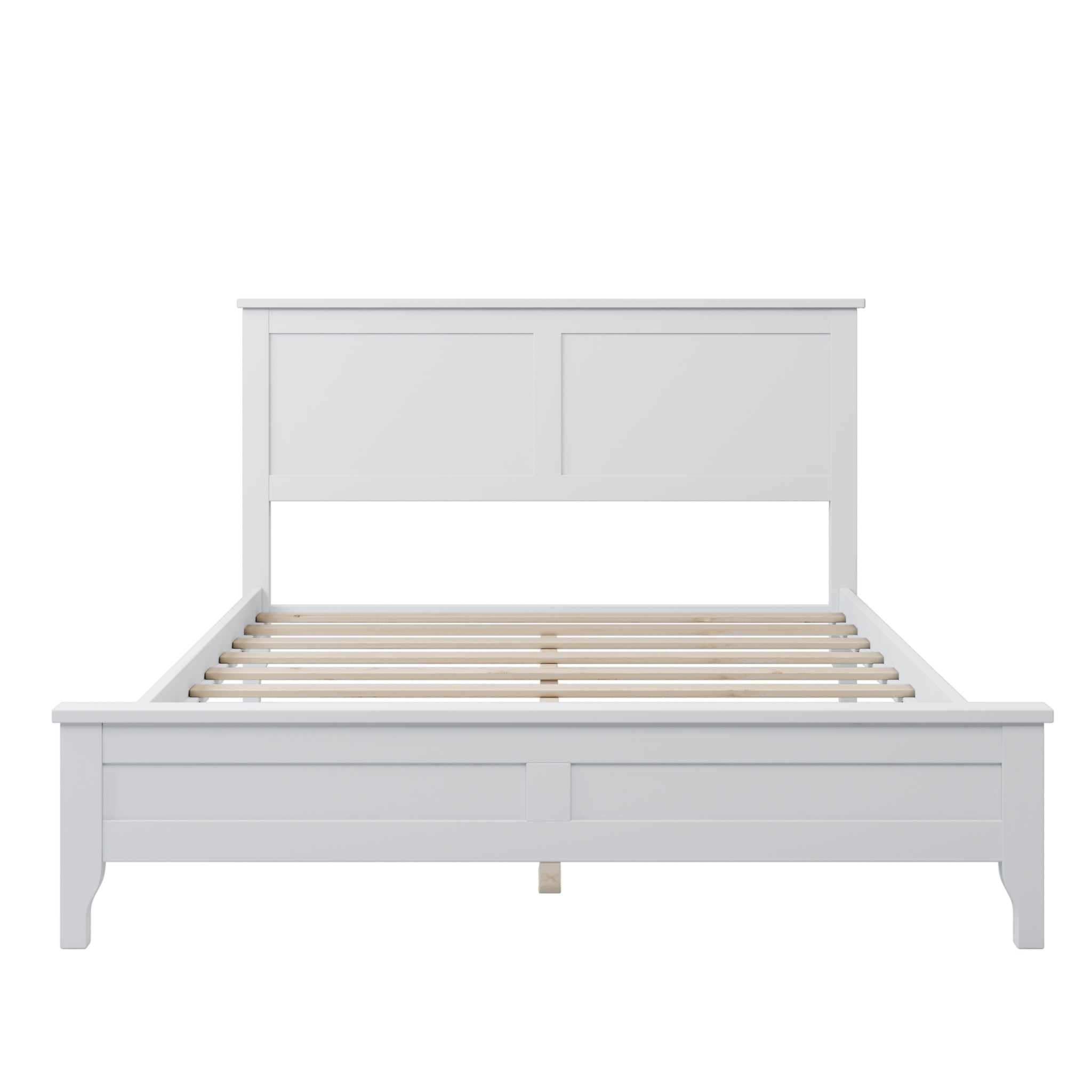 Royard Oaktree Wood Platform Bed with Headboard Modern Bed Frame with Slats, No Box Spring Needed