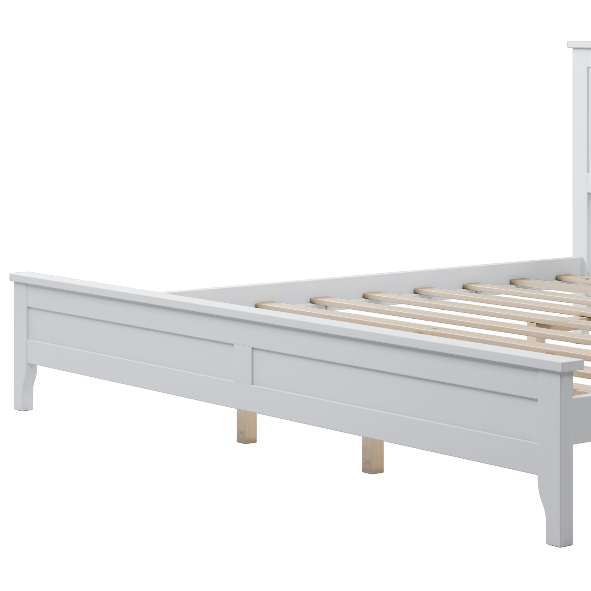 Royard Oaktree Wood Platform Bed with Headboard Modern Bed Frame with Slats, No Box Spring Needed