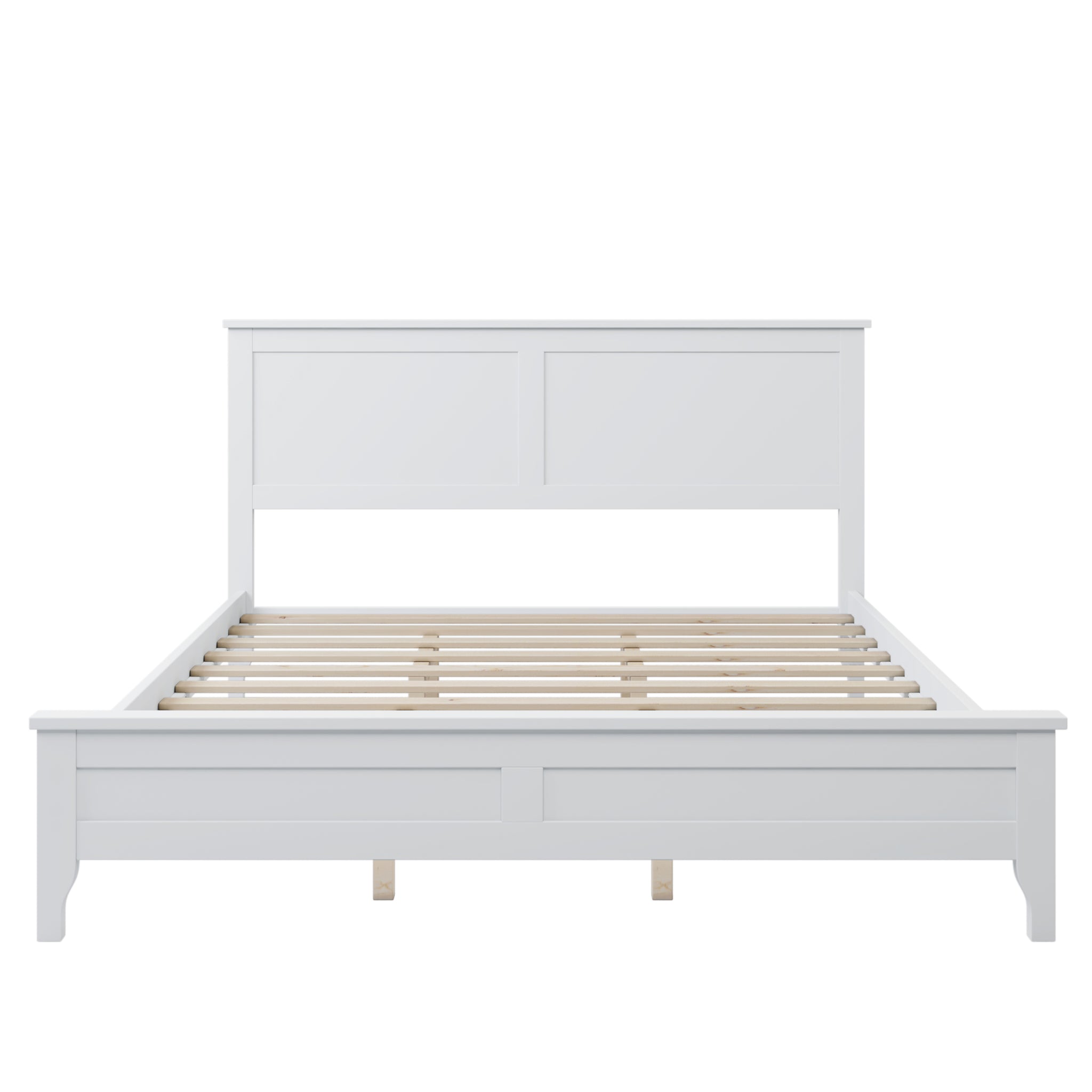 Royard Oaktree Wood Platform Bed with Headboard Modern Bed Frame with Slats, No Box Spring Needed