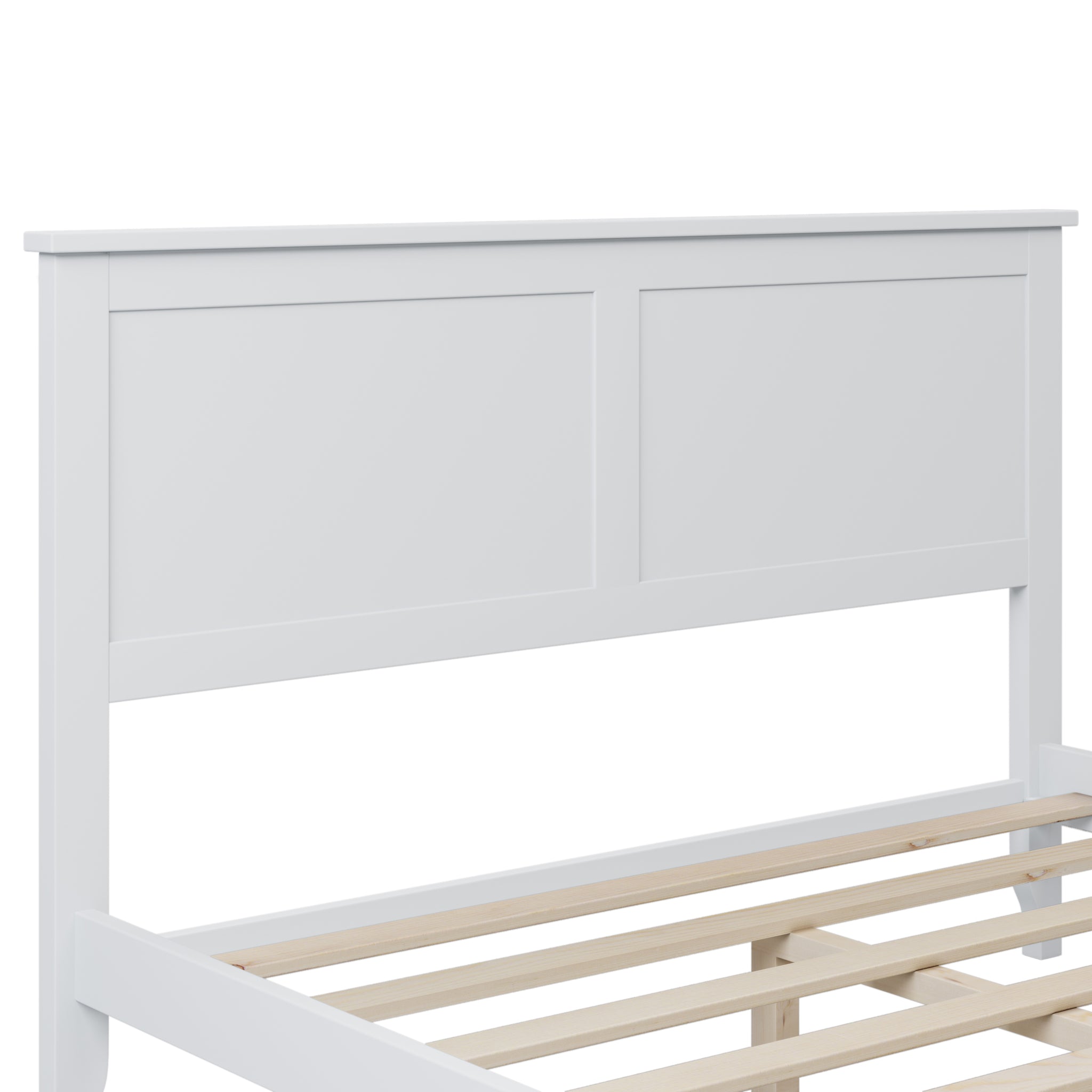 Royard Oaktree Wood Platform Bed with Headboard Modern Bed Frame with Slats, No Box Spring Needed