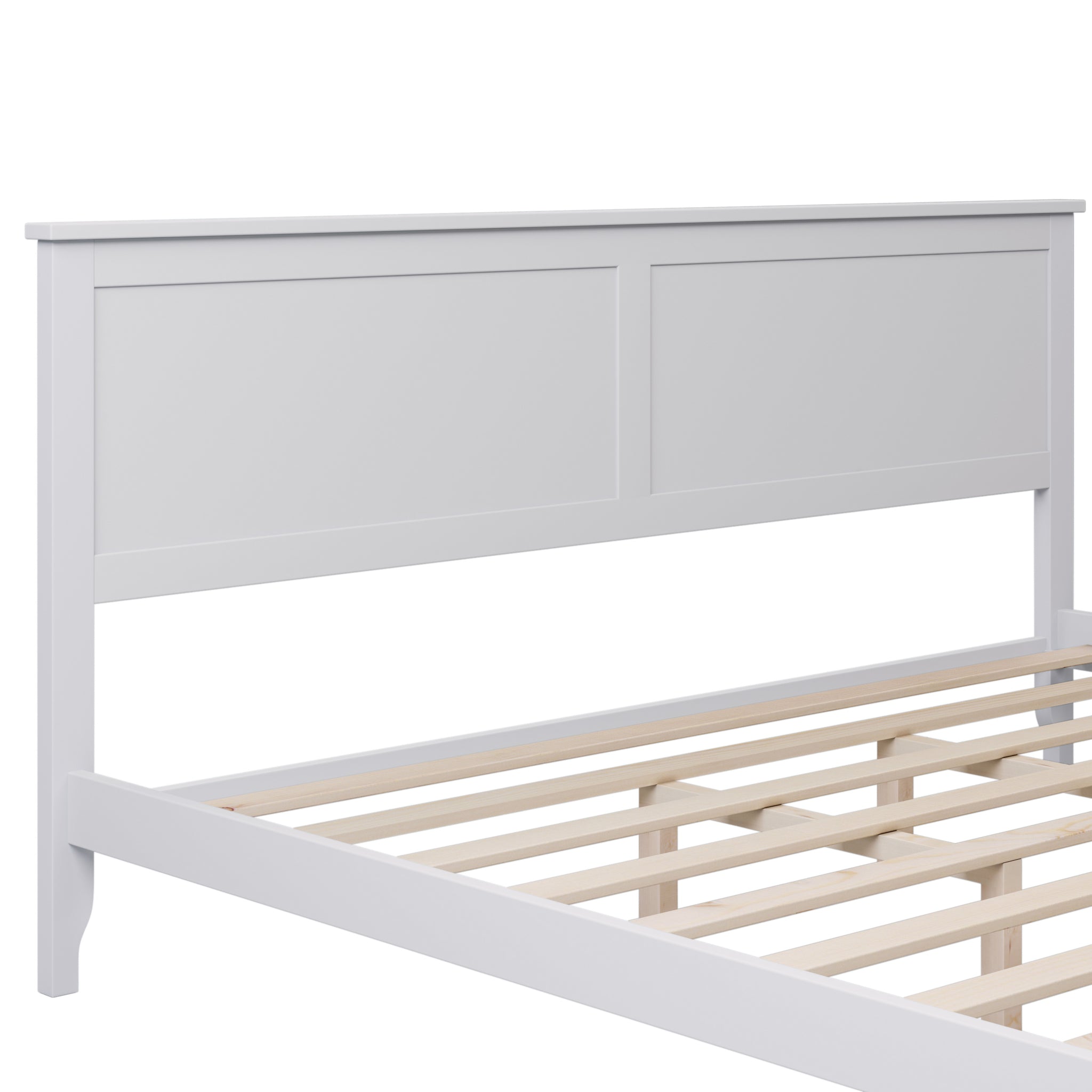 Royard Oaktree Wood Platform Bed with Headboard Modern Bed Frame with Slats, No Box Spring Needed