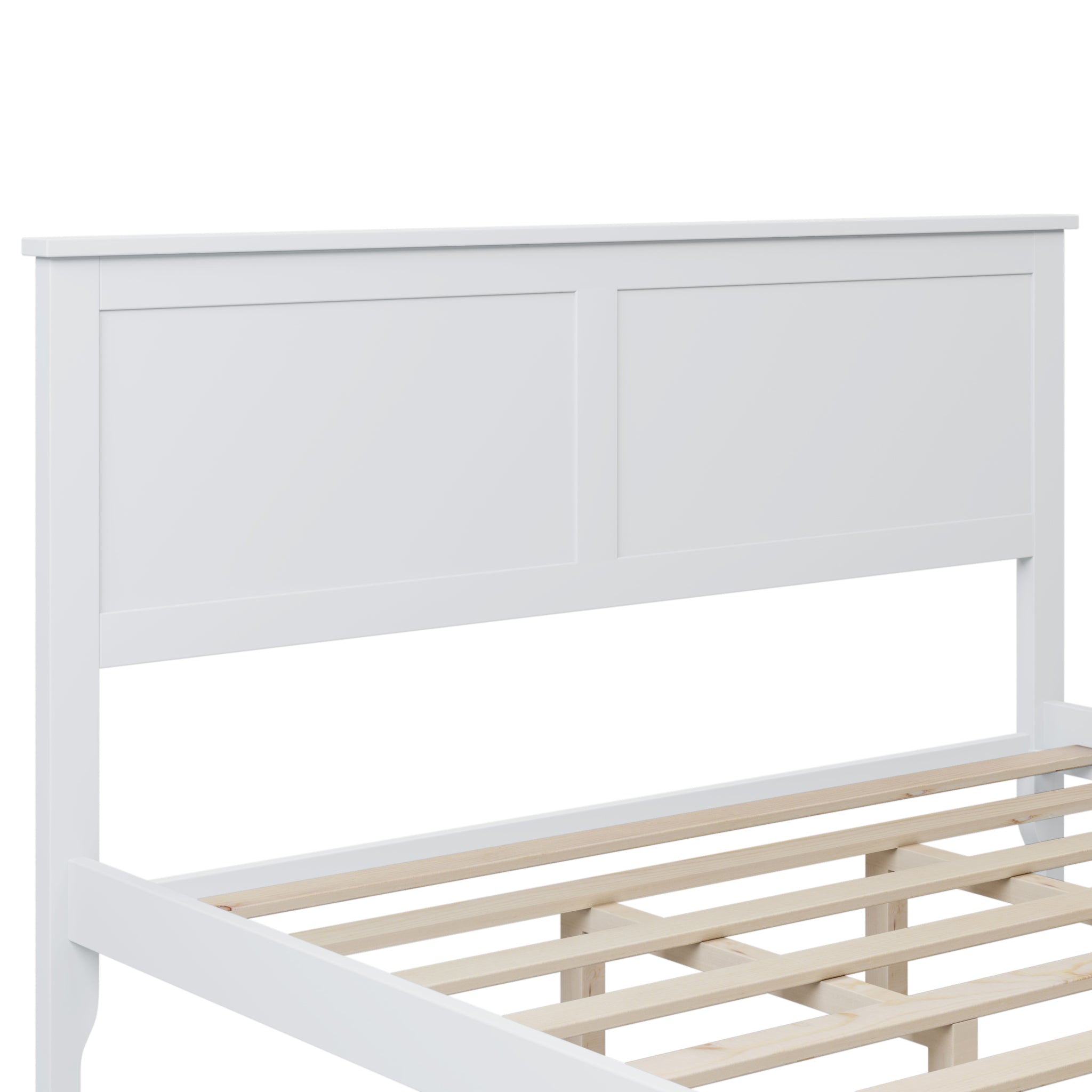 Royard Oaktree Wood Platform Bed with Headboard Modern Bed Frame with Slats, No Box Spring Needed