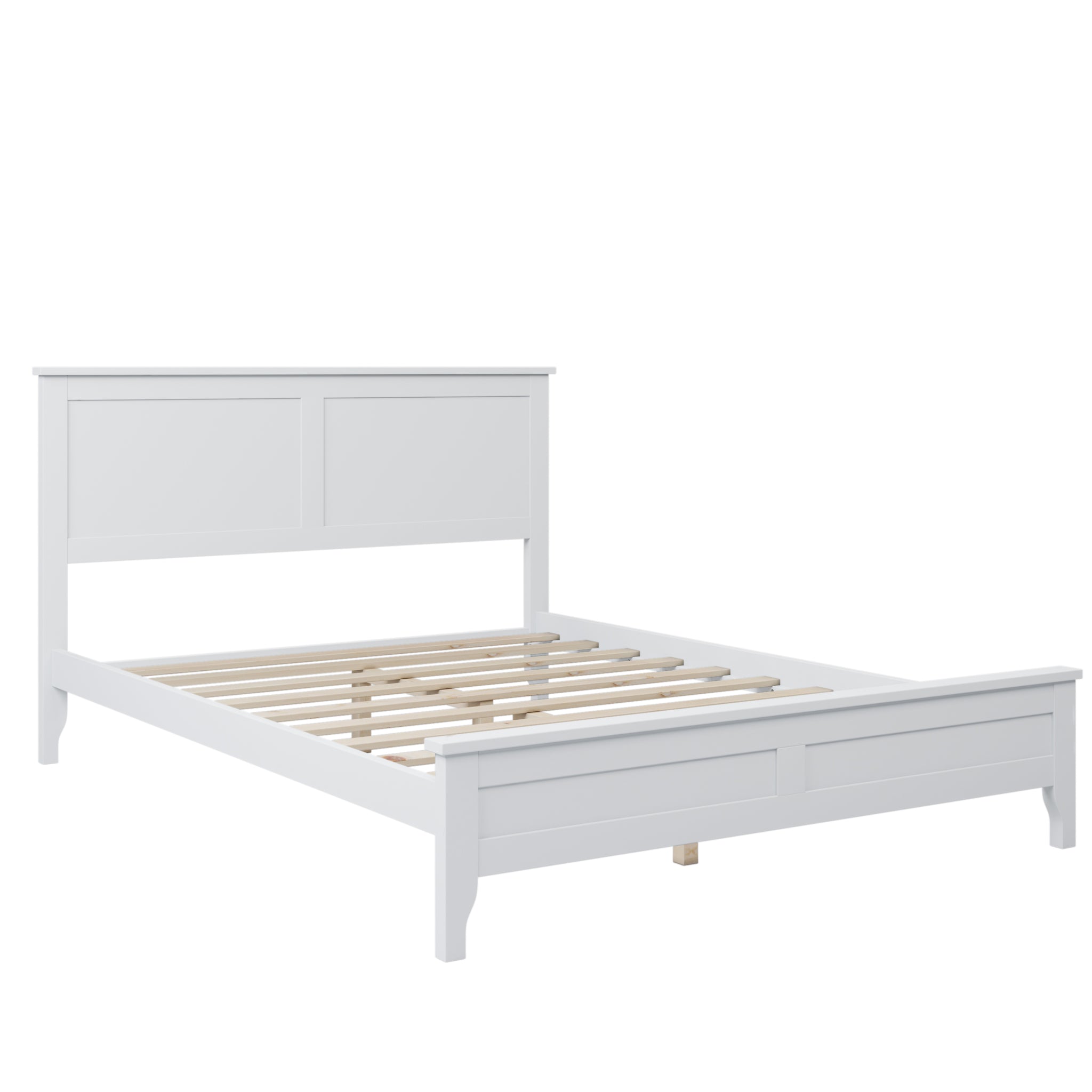 Royard Oaktree Wood Platform Bed with Headboard Modern Bed Frame with Slats, No Box Spring Needed