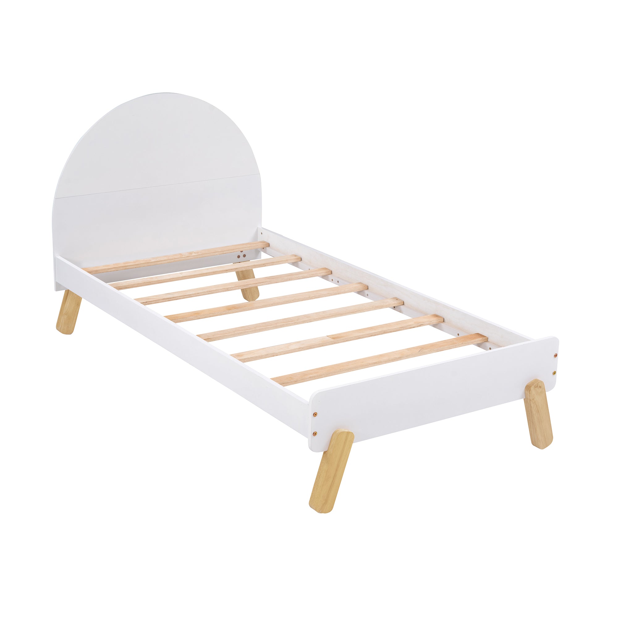 Royard Oaktree Bed With Headboard Cute Wood Platform Bed Frame, No Box Spring Needed