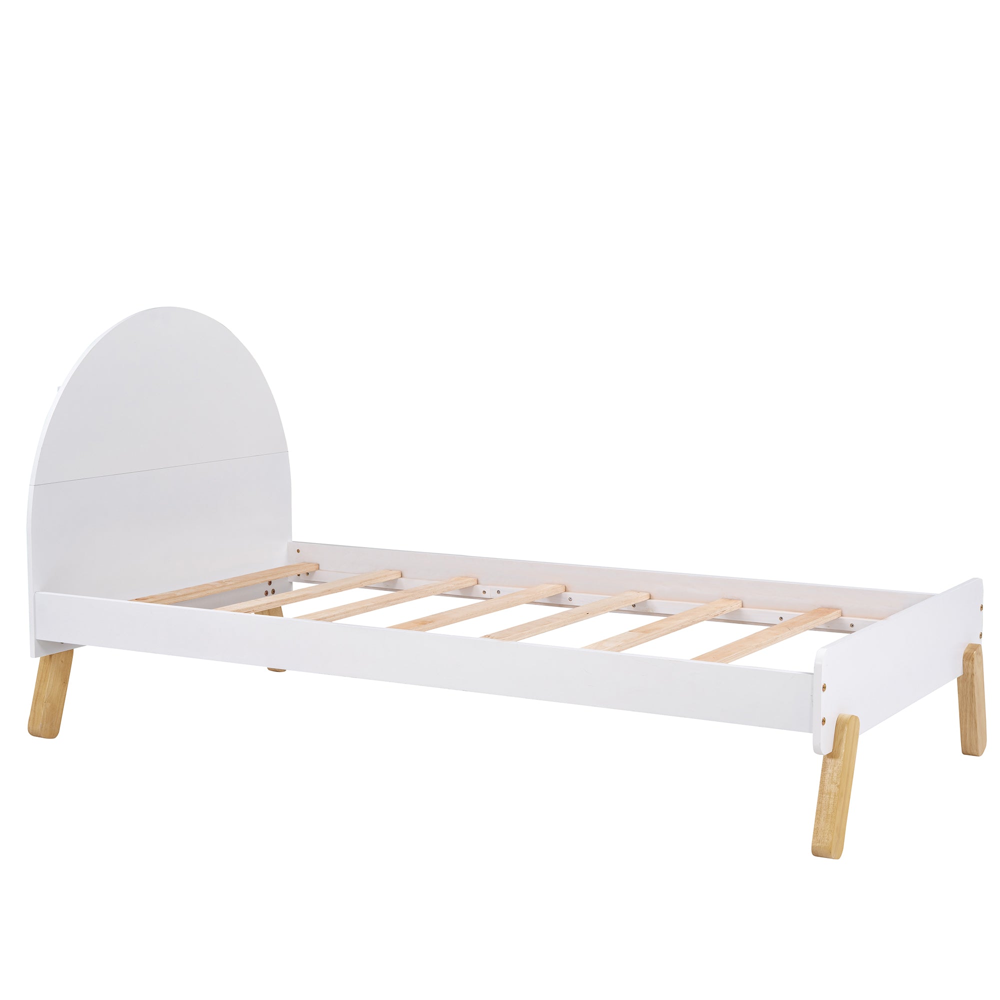 Royard Oaktree Bed With Headboard Cute Wood Platform Bed Frame, No Box Spring Needed