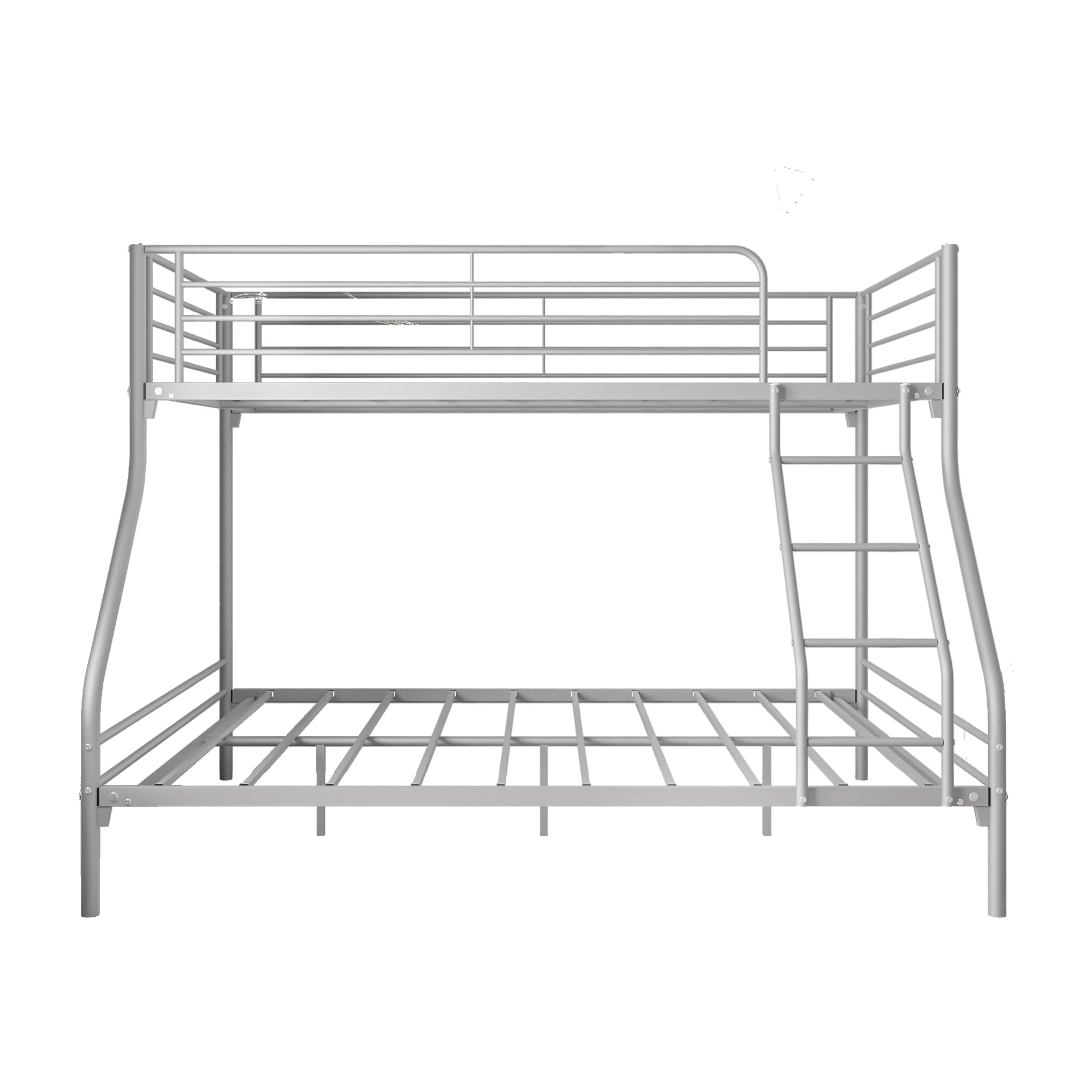 Royard Oaktree Twin-Over-Full Metal Bunk Bed, Heavy Duty Bunk Bed Frame with Enhanced Upper-Level Guardrail