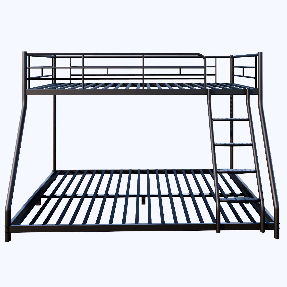 Royard Oaktree Twin over Full Metal Bunk Bed Modern Metal Bunk Bed Frame with Ladder and Guardrails, Easy to assemble