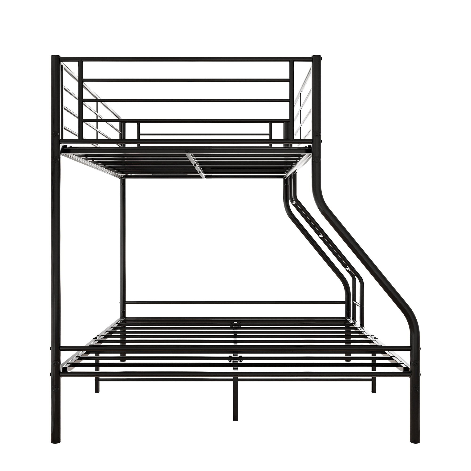 Royard Oaktree Twin-Over-Full Metal Bunk Bed, Heavy Duty Bunk Bed Frame with Enhanced Upper-Level Guardrail