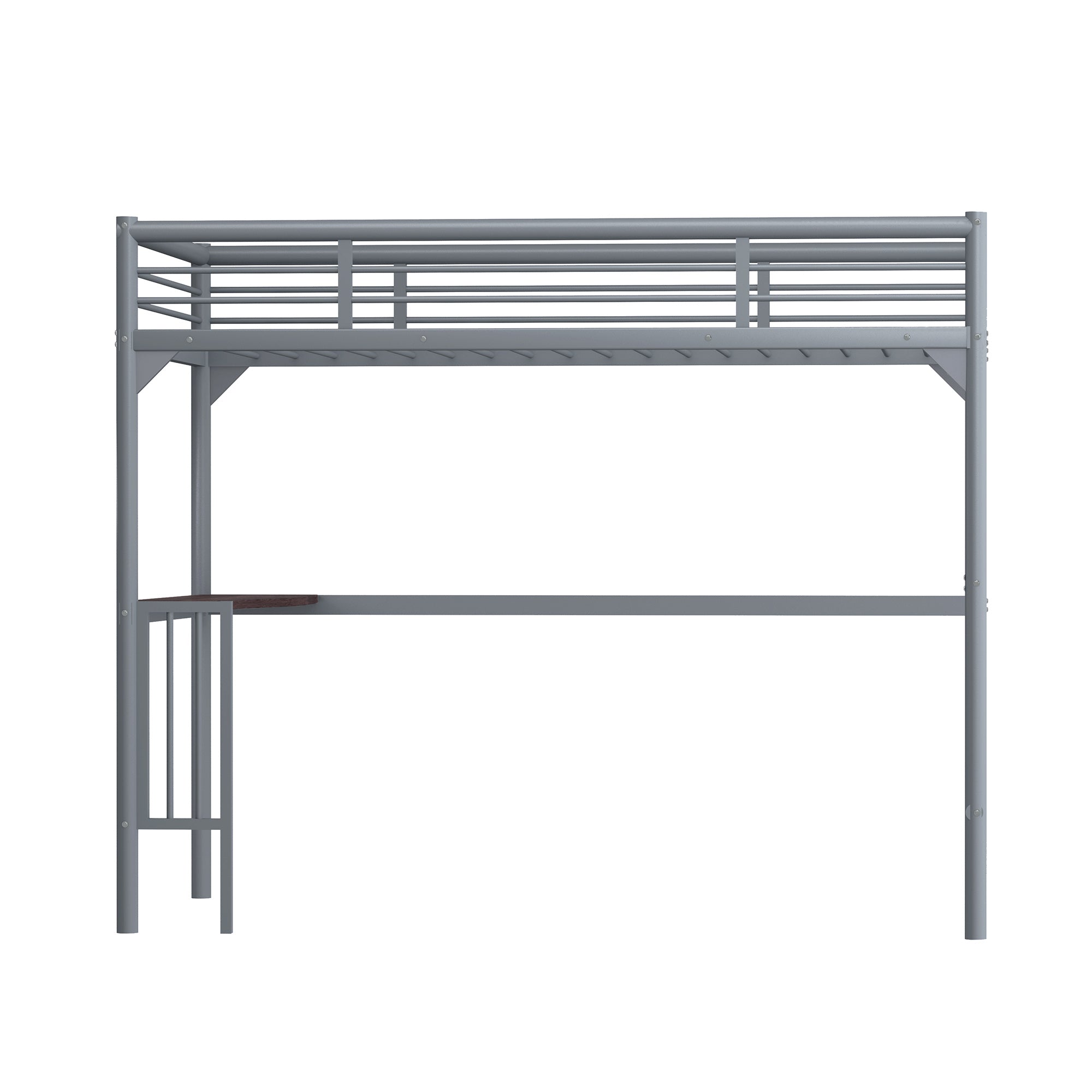 Royard Oaktree Twin Metal Loft Bed with Desk Modern Loft Bed Frame with Ladder and Guardrails, No Box Spring Needed