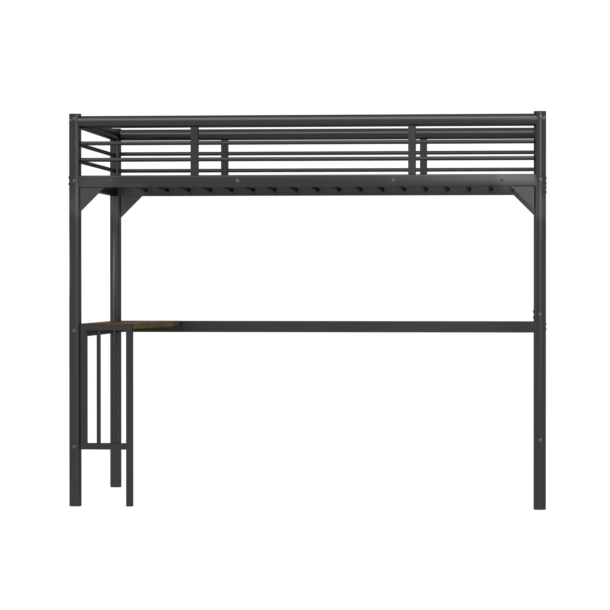 Royard Oaktree Twin Metal Loft Bed with Desk Modern Loft Bed Frame with Ladder and Guardrails, No Box Spring Needed