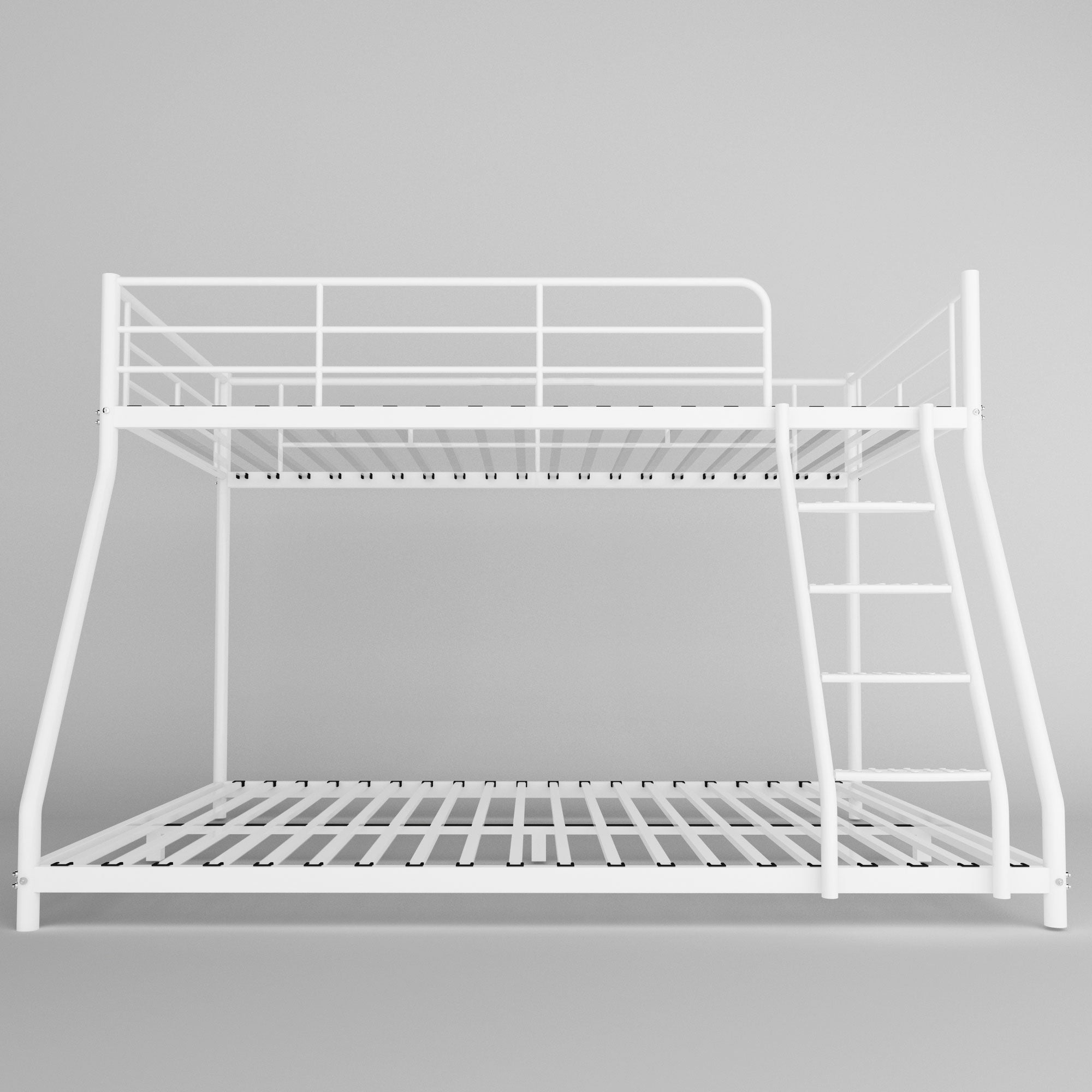 Royard Oaktree Twin over Full Metal Bunk Bed Modern Metal Bunk Bed Frame with Ladder and Guardrails, Easy to assemble