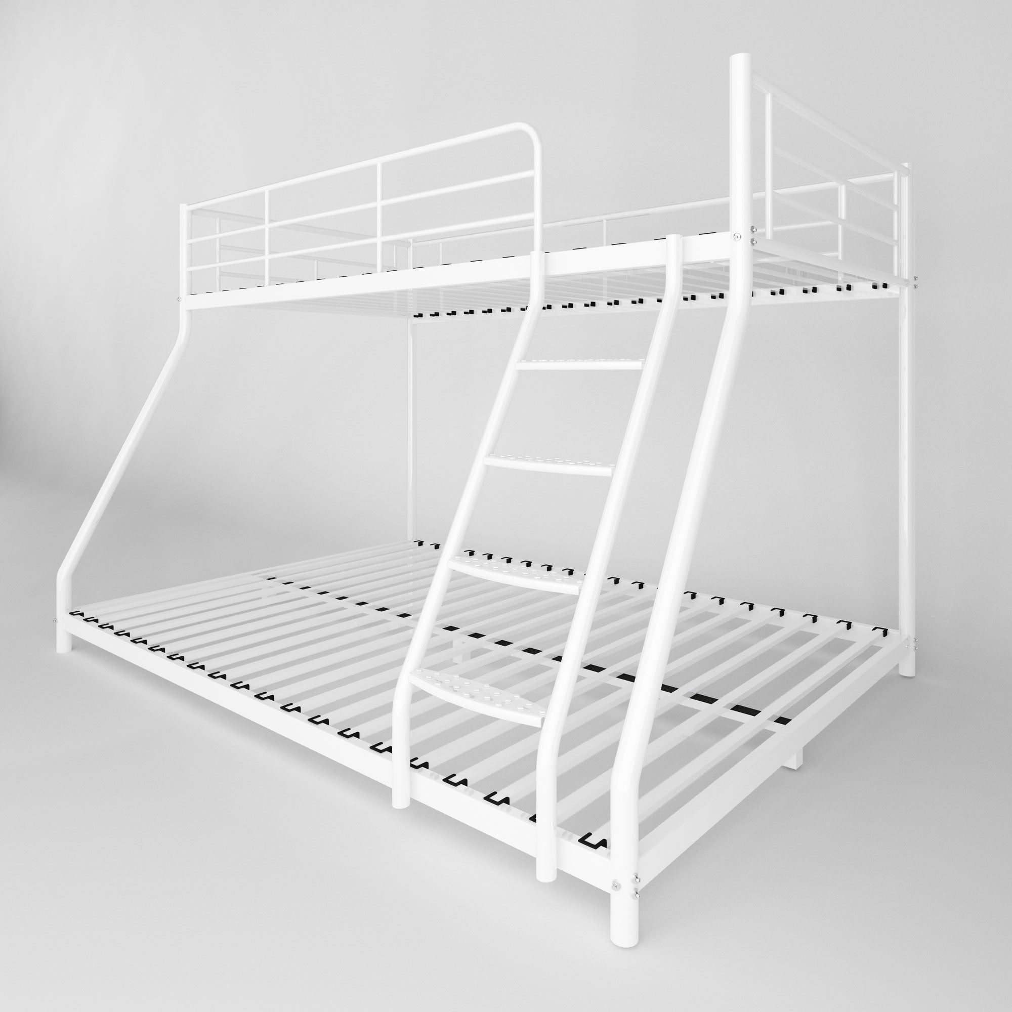 Royard Oaktree Twin over Full Metal Bunk Bed Modern Metal Bunk Bed Frame with Ladder and Guardrails, Easy to assemble