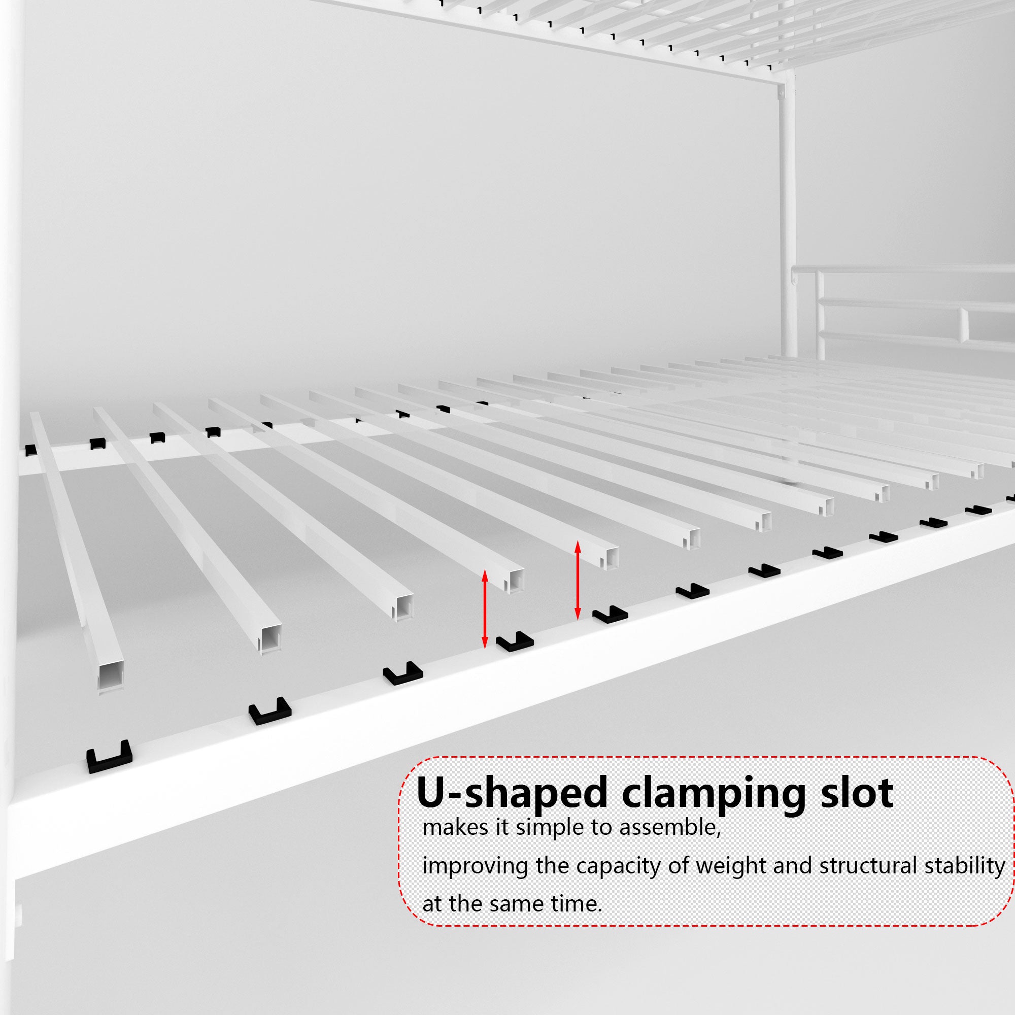 Royard Oaktree Twin over Twin Metal Bunk Bed with Convertible Ladder, Comfortable Rungs, Easy to assemble