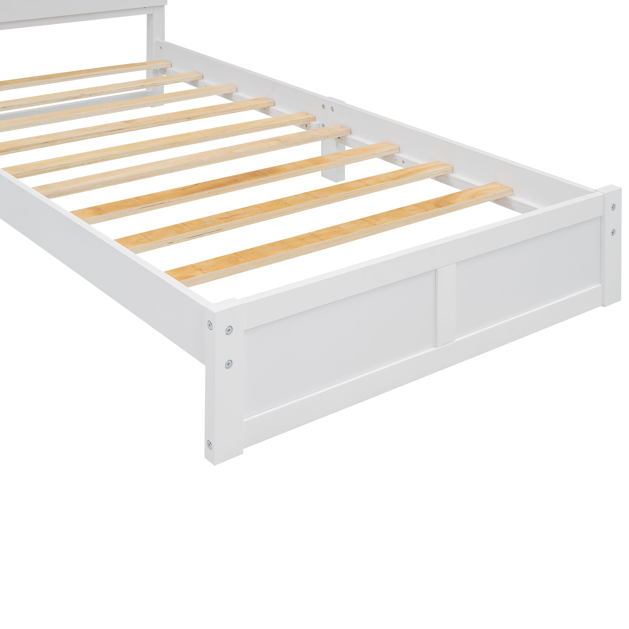 Royard Oaktree Platform Bed with LED Light, Wood Bed Frame with House-shaped Headboard and Window, Modern Platform Bed with Slats Support