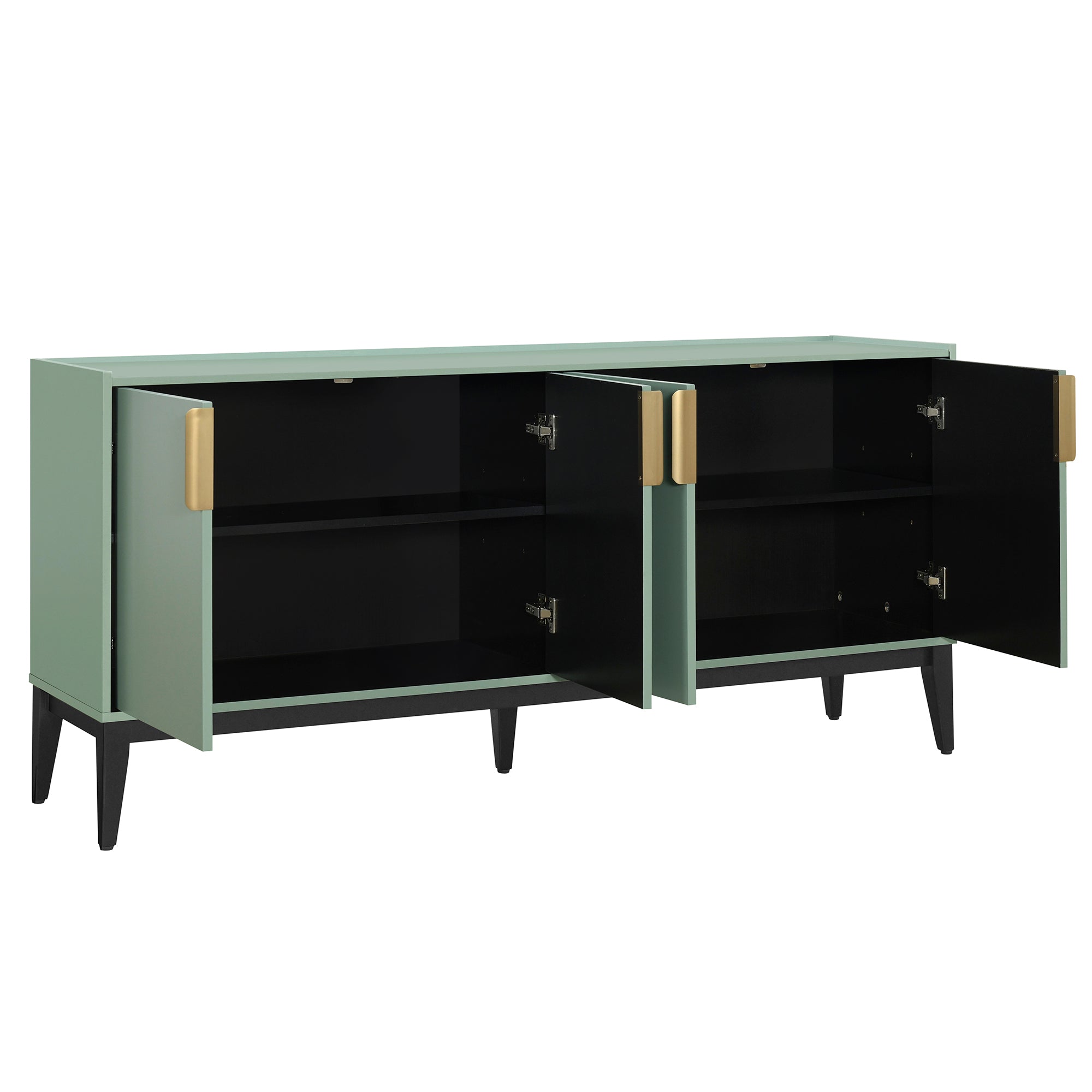 Royard Oaktree Sideboard Buffet Cabinet, 63" Entryway Serving Storage Cabinet with 4 Doors & Adjustable Shelves, Accent Liquor Cabinet Buffet Console Table for Dining Room Hallway