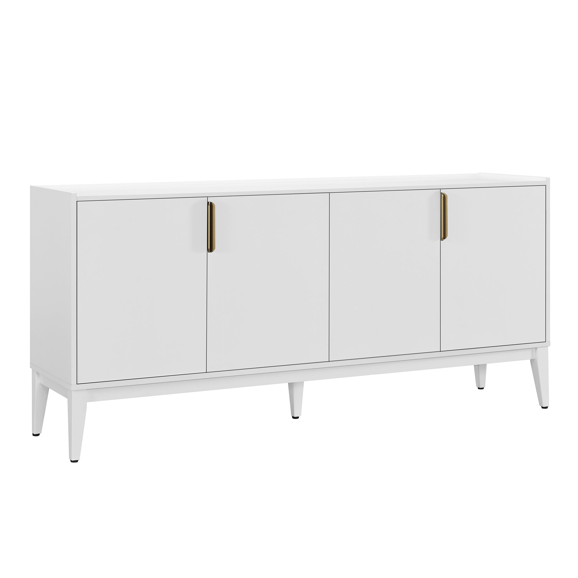 Royard Oaktree Sideboard Buffet Cabinet, 63" Entryway Serving Storage Cabinet with 4 Doors & Adjustable Shelves, Accent Liquor Cabinet Buffet Console Table for Dining Room Hallway