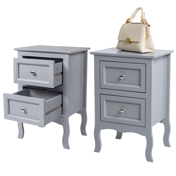 Royard Oaktree Nightstand Set of 2 Wooden Side Table with 2 Drawers Farmhouse Bedside Table with Storage for Bedroom Living Room