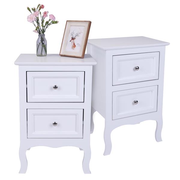 Royard Oaktree Nightstand Set of 2 Wooden Side Table with 2 Drawers Farmhouse Bedside Table with Storage for Bedroom Living Room