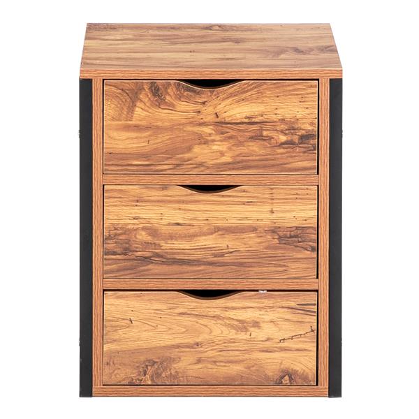 Royard Oaktree Nightstand with Drawer and Metal Frame Wooden Side End Table Modern Night Stand Bedside Table with Storage Shelf for Bedroom Living Room