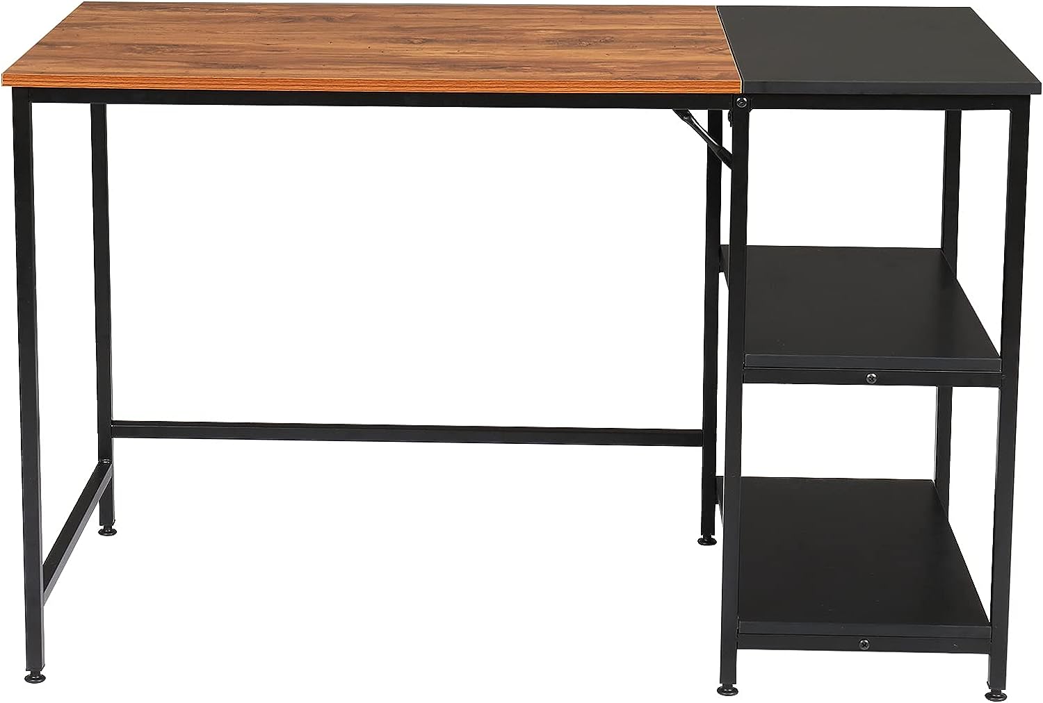 Royard Oaktree Computer Desk 47 Inch Home Office Study Writing Desks Wooden Working Table with 2-Tier Storage Shelves for Small Space,47