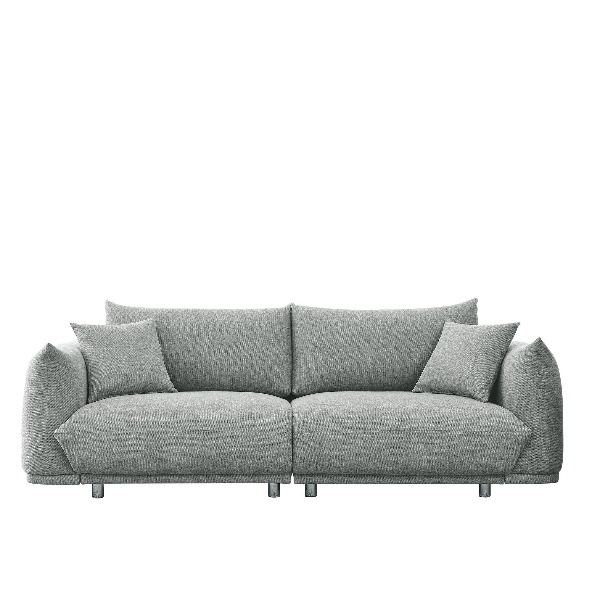 Royard Oaktree Sofa Couch Modern 90 Couch with Solid Wood Frame and Stable Metal Legs Upholstered Loveseat Boucle Sofa with 2 Pillows Comfy Couch for Living Room Apartment