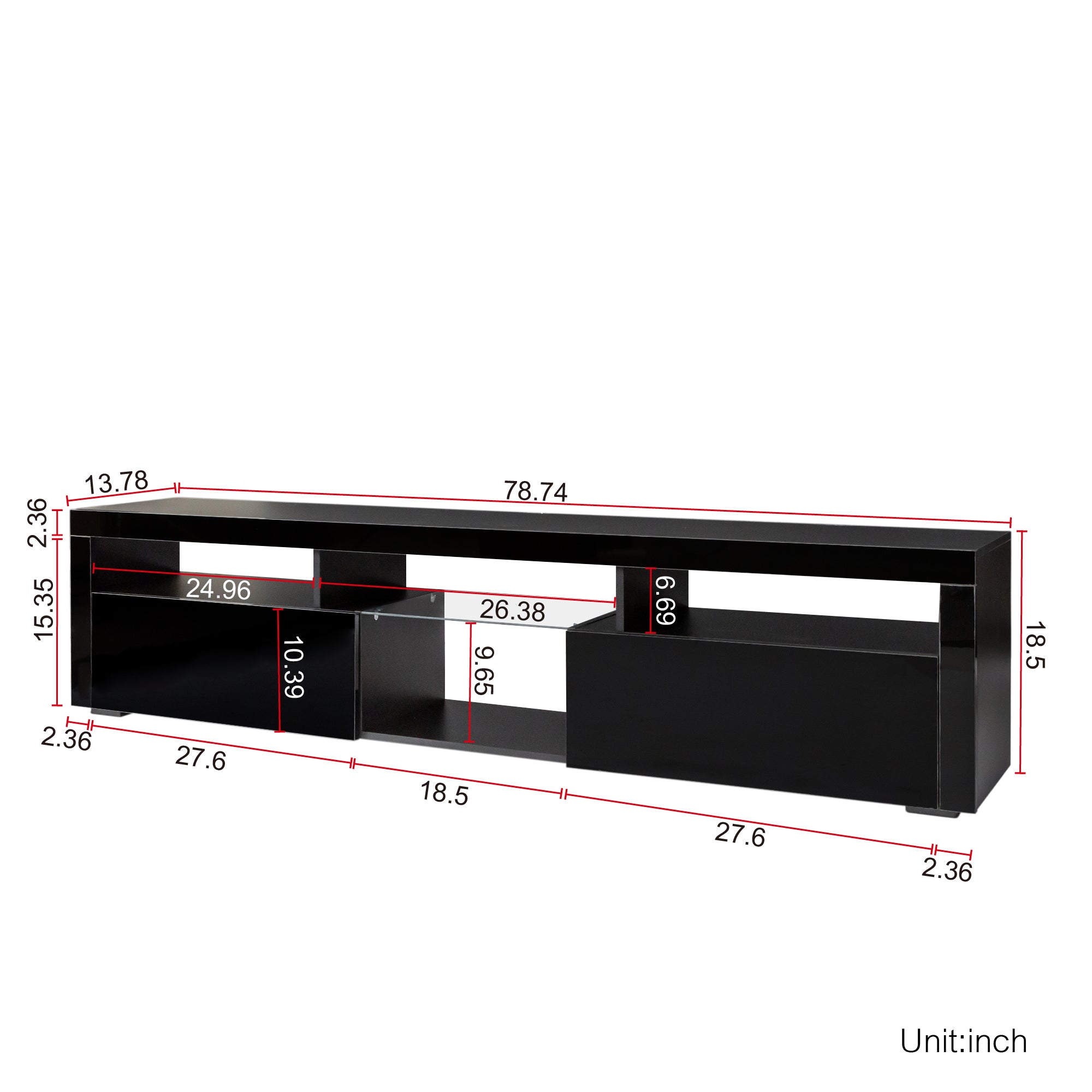 Royard Oaktree Floating TV Stand with LED Light Wall Mounted TV Stand for TVs Up to 75 Modern Entertainment Center with 2 Storage Cabinet & Open Shelves Wood Media Console for Living Room