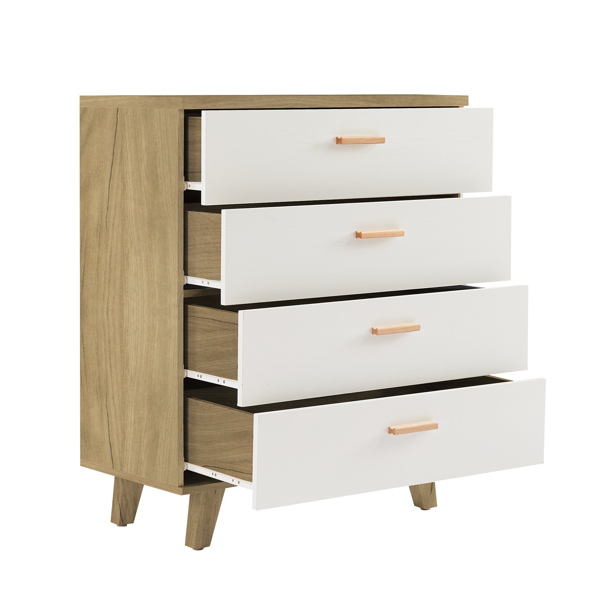 Royard Oaktree Drawer Dresser Modern Dresser with Wide Drawer Wooden Dressers & Chests of Drawers White Storage Cabinet for Bedroom,Living Room