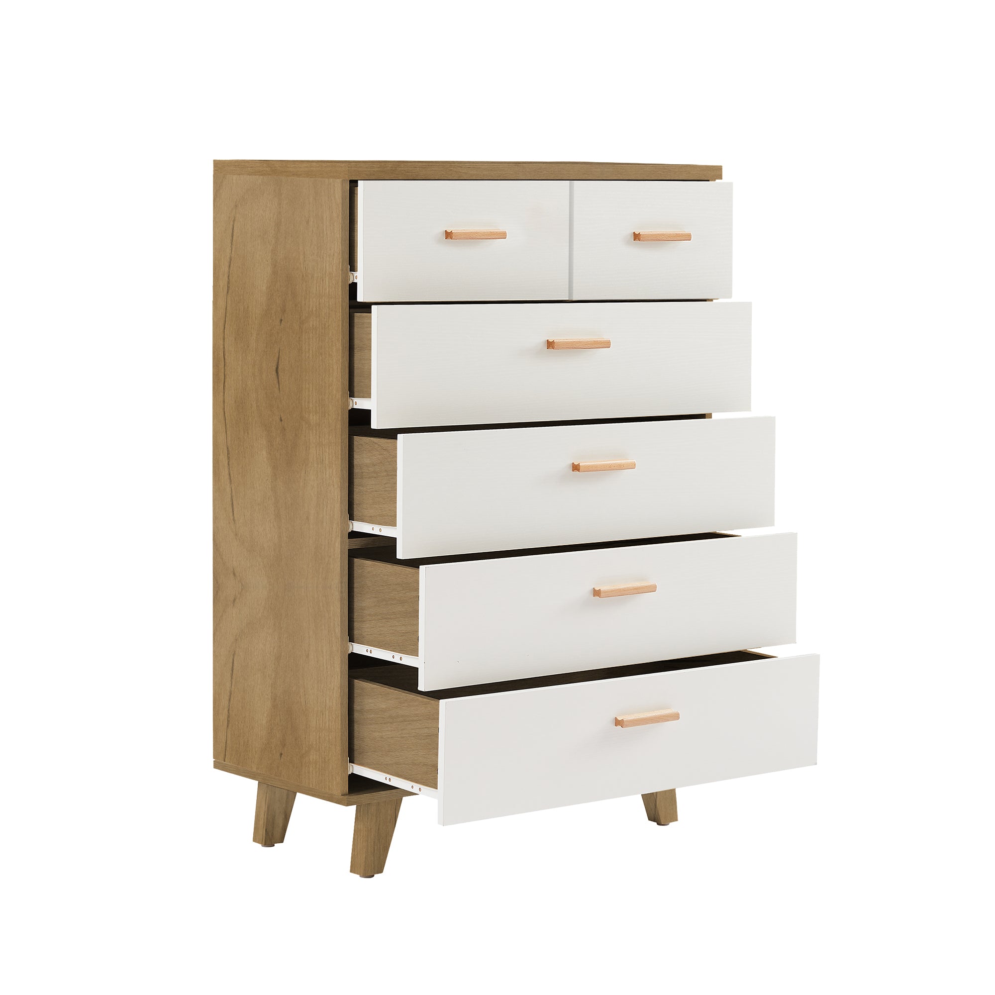 Royard Oaktree Drawer Dresser Modern Dresser with Wide Drawer Wooden Dressers & Chests of Drawers White Storage Cabinet for Bedroom,Living Room