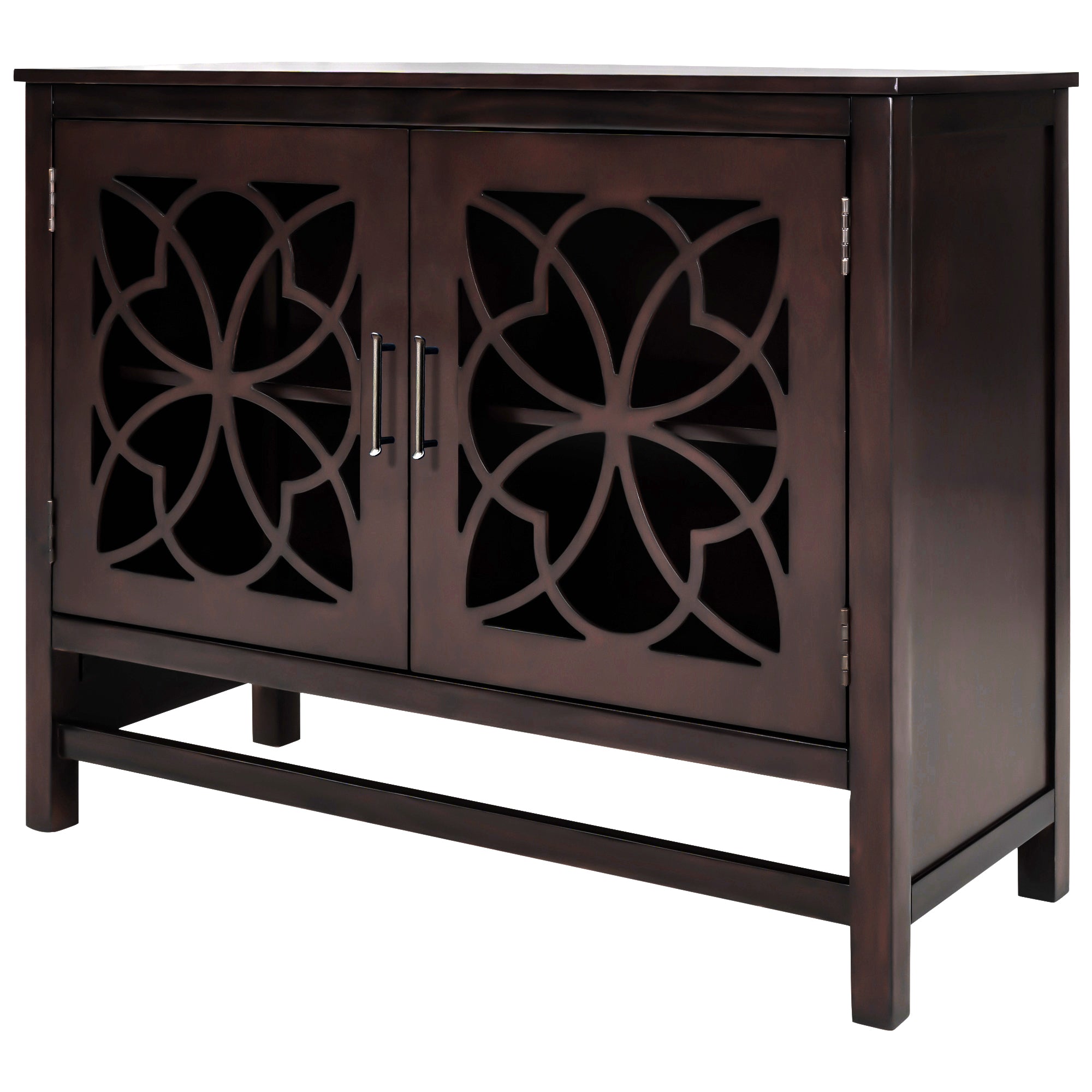 Royard Oaktree Buffet Cabinet Wood Accent Cabinet with 2 Hollow-Carved Doors and Adjustable Shelf Modern Sideboard with Storage for Kitchen Living Room Bedroom Entryway